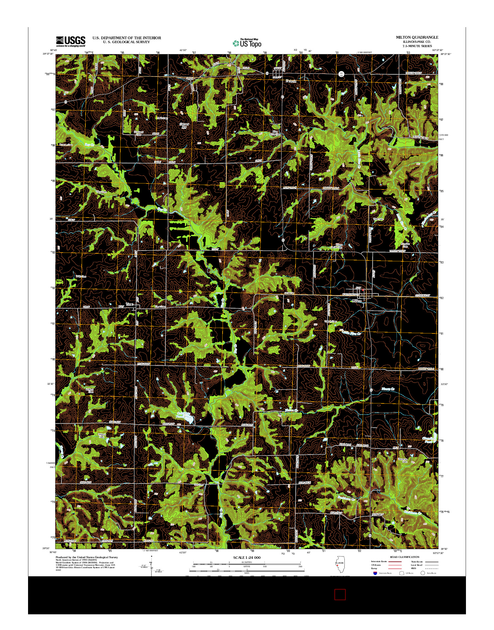 USGS US TOPO 7.5-MINUTE MAP FOR MILTON, IL 2012