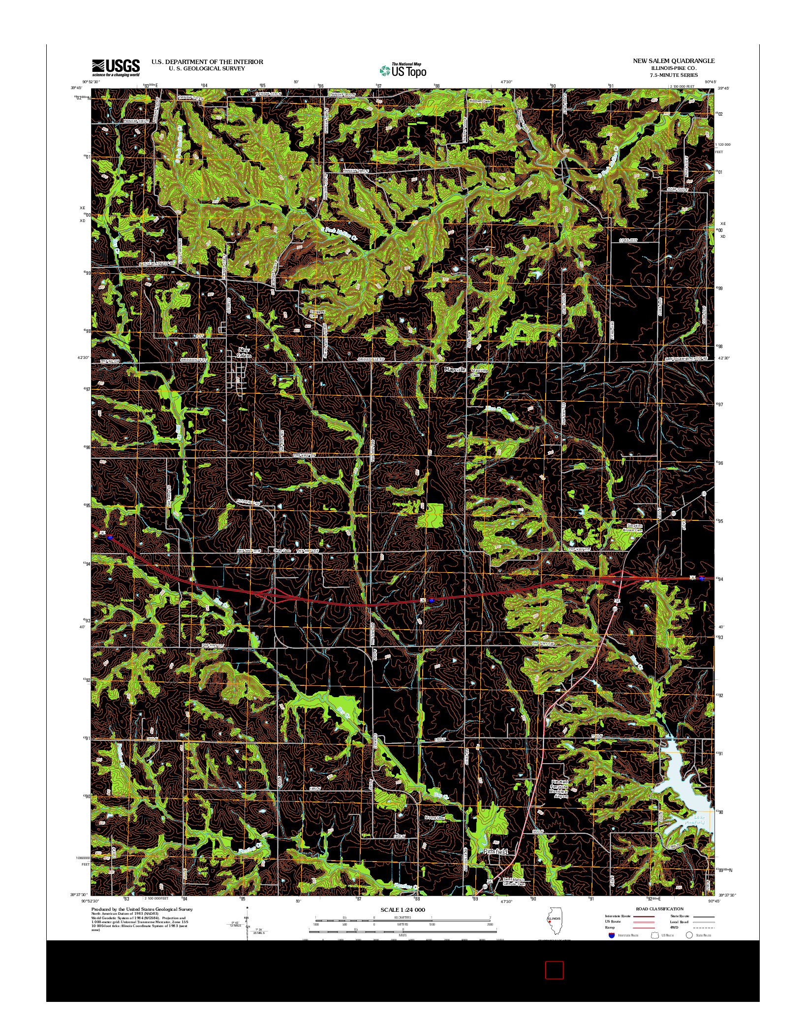 USGS US TOPO 7.5-MINUTE MAP FOR NEW SALEM, IL 2012