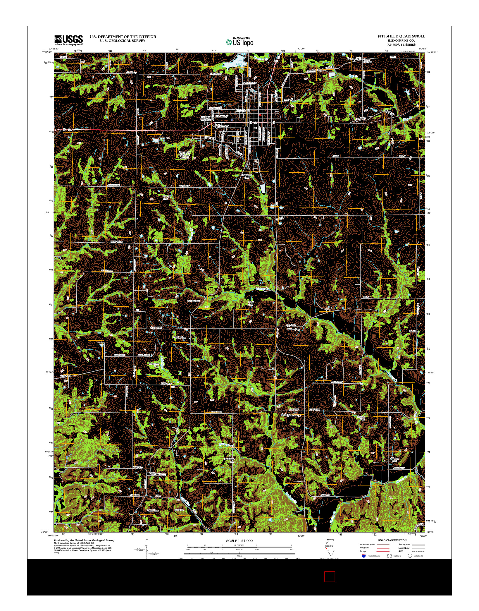 USGS US TOPO 7.5-MINUTE MAP FOR PITTSFIELD, IL 2012