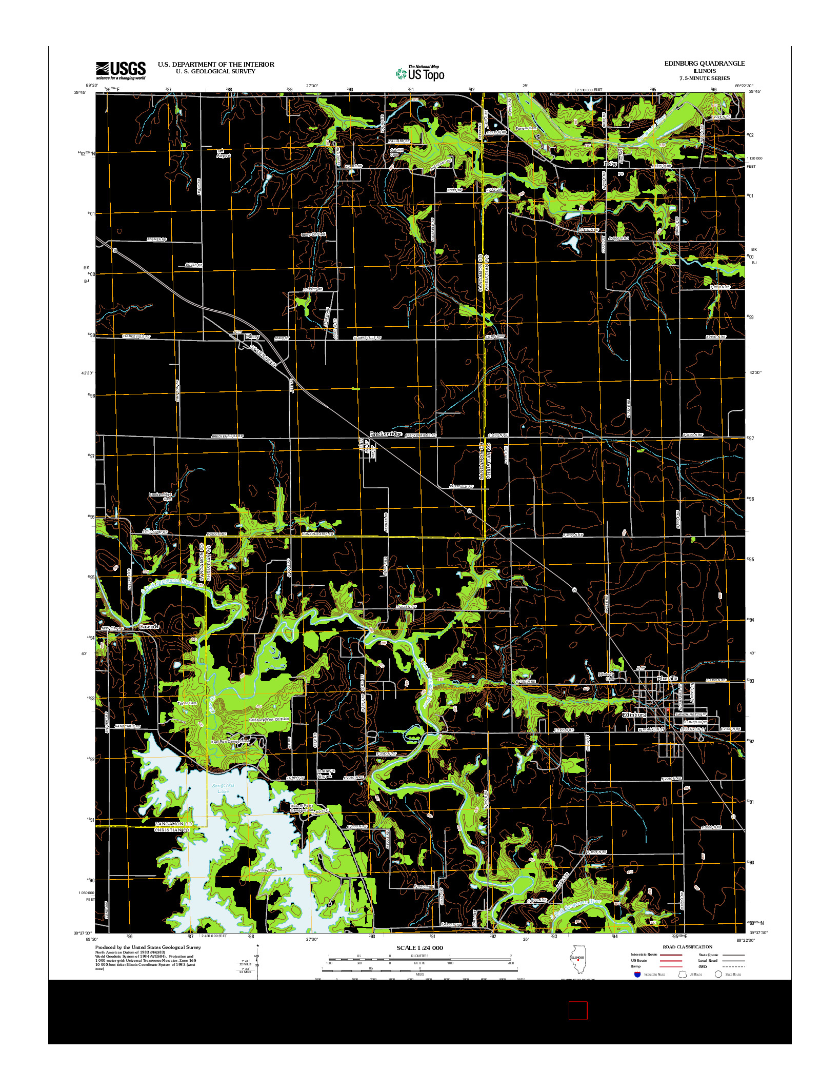 USGS US TOPO 7.5-MINUTE MAP FOR EDINBURG, IL 2012