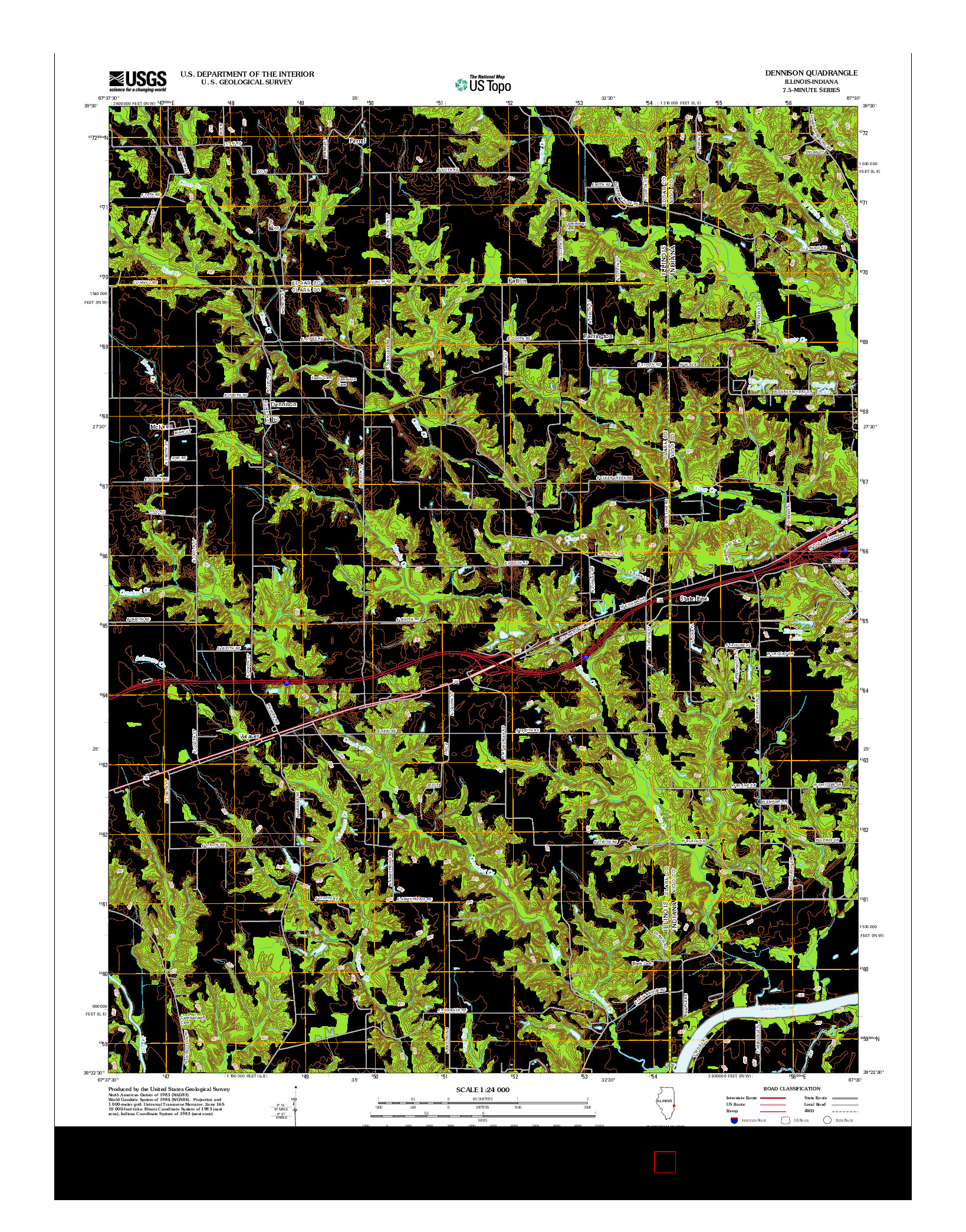 USGS US TOPO 7.5-MINUTE MAP FOR DENNISON, IL-IN 2012