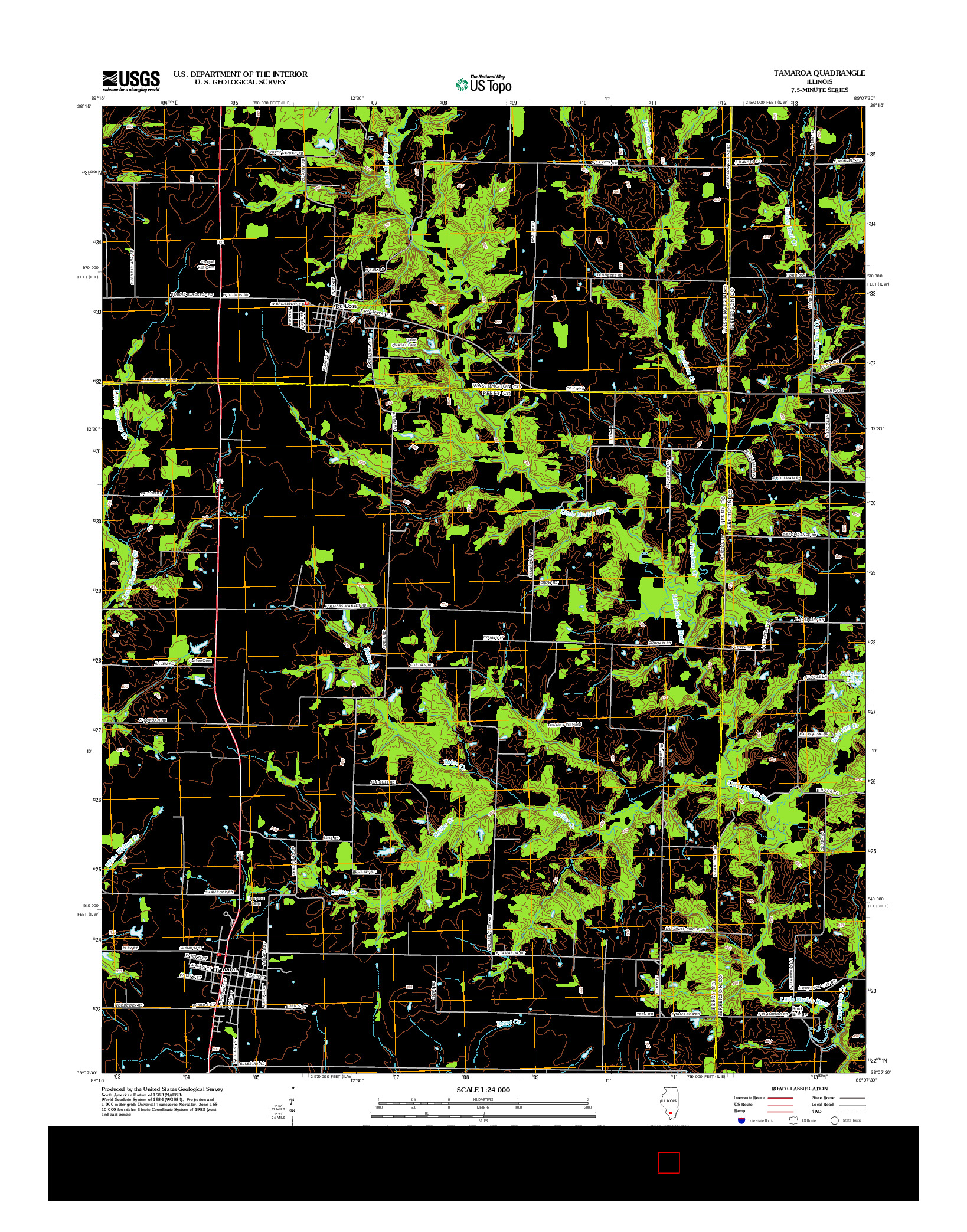 USGS US TOPO 7.5-MINUTE MAP FOR TAMAROA, IL 2012