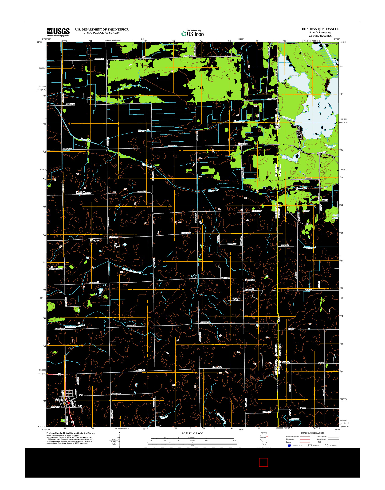 USGS US TOPO 7.5-MINUTE MAP FOR DONOVAN, IL-IN 2012