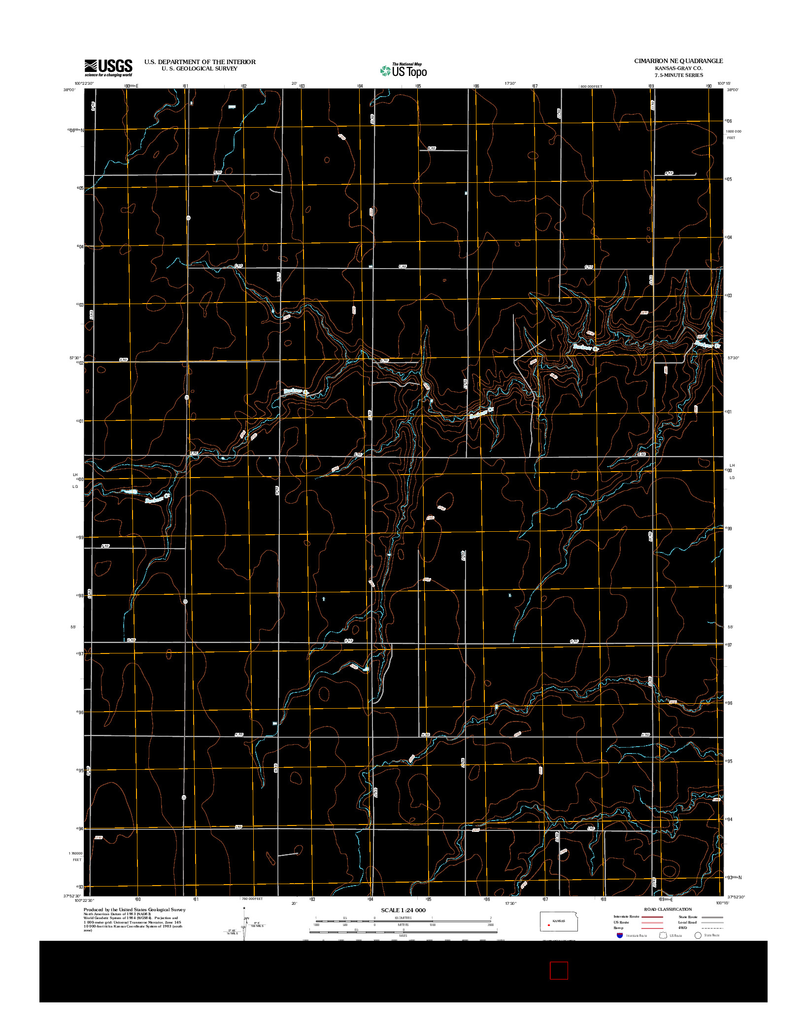 USGS US TOPO 7.5-MINUTE MAP FOR CIMARRON NE, KS 2012