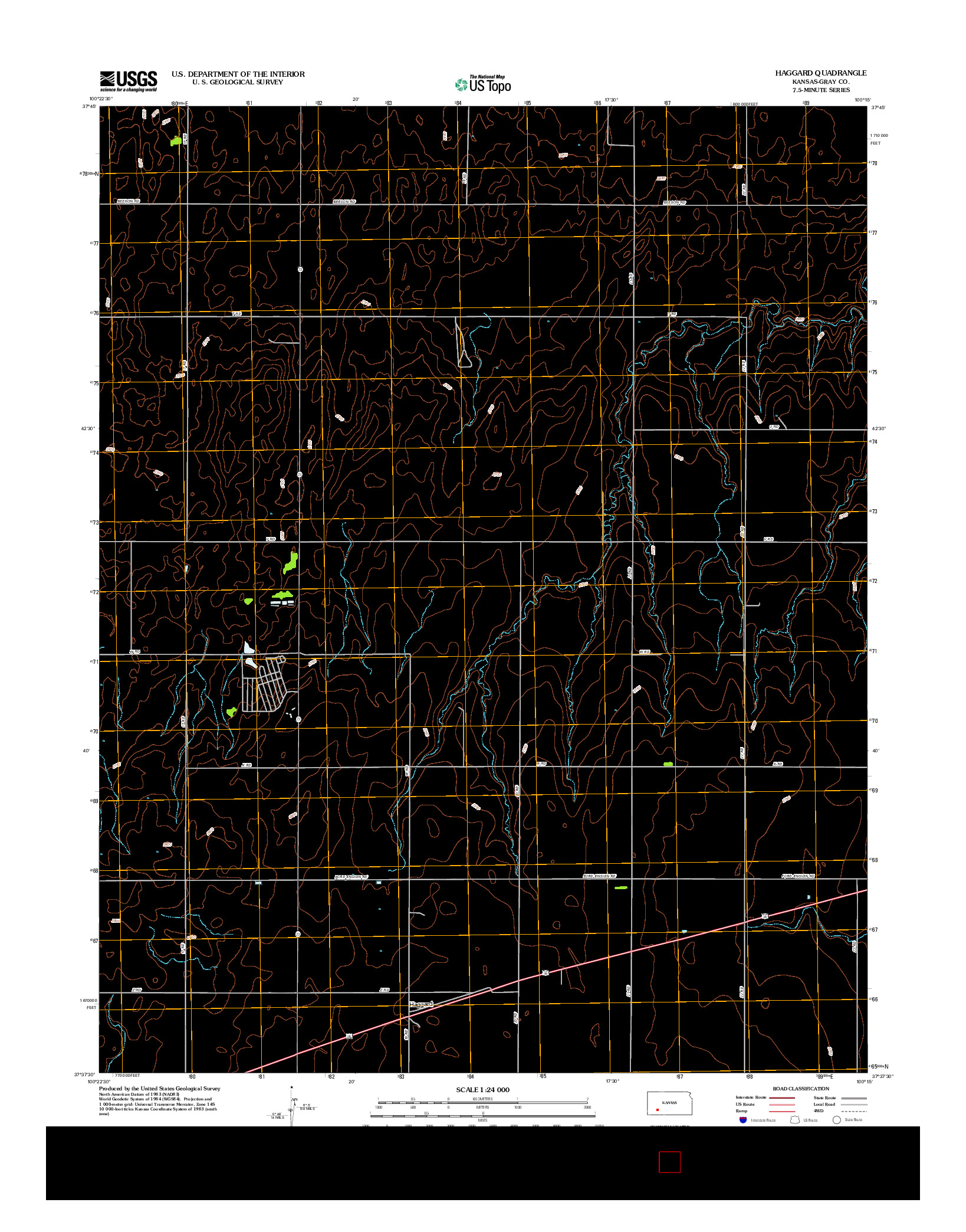 USGS US TOPO 7.5-MINUTE MAP FOR HAGGARD, KS 2012