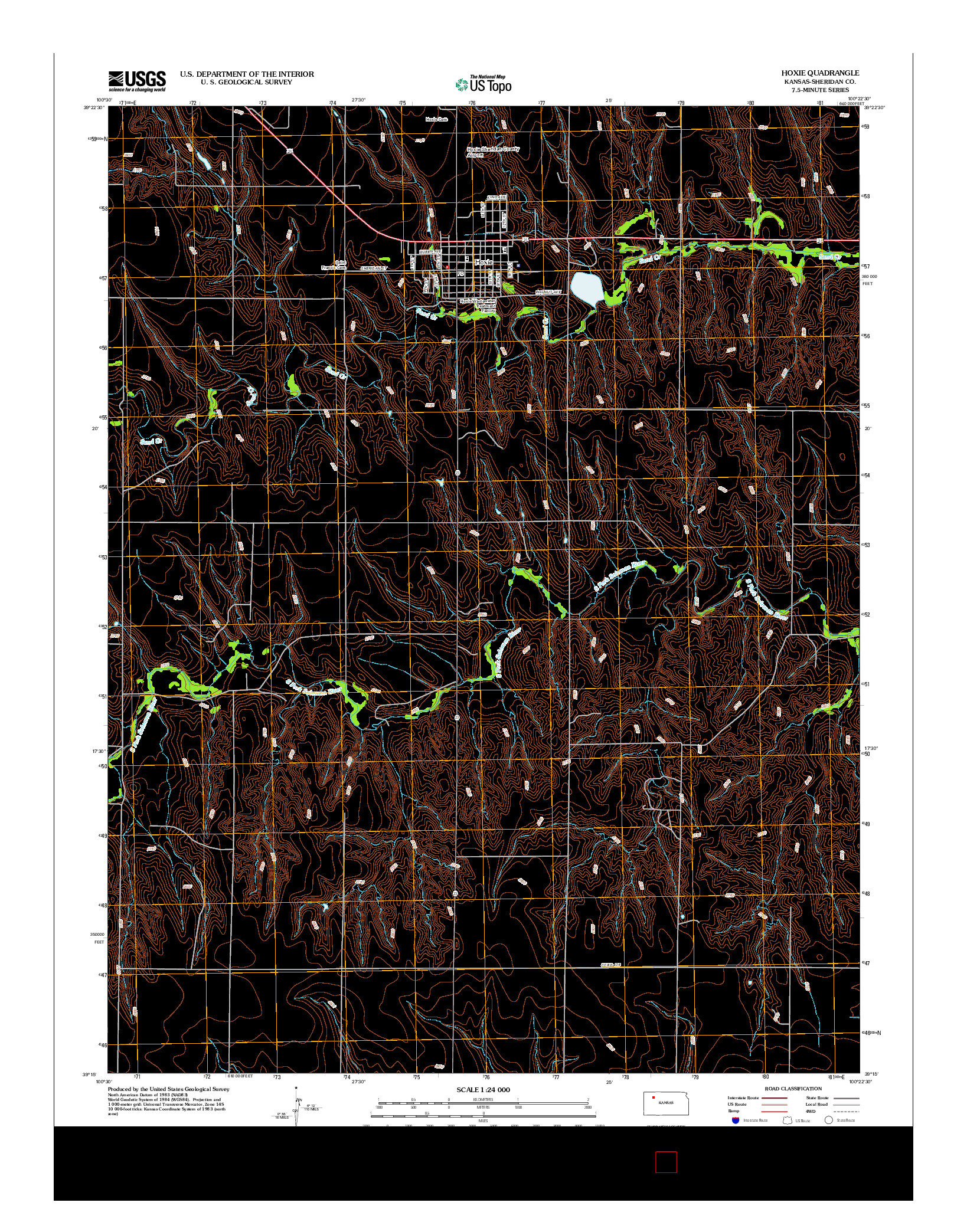 USGS US TOPO 7.5-MINUTE MAP FOR HOXIE, KS 2012