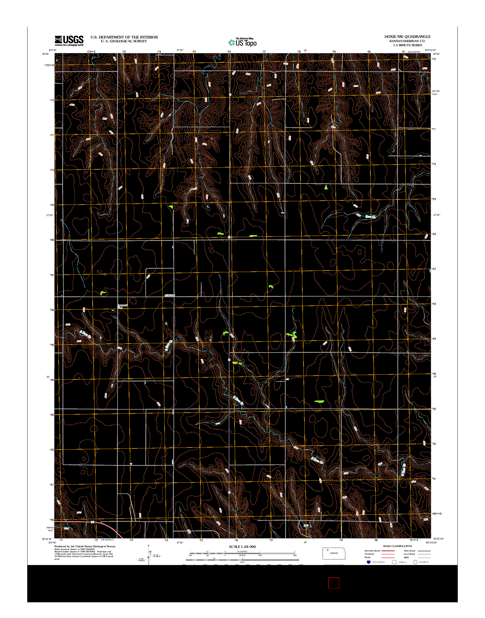 USGS US TOPO 7.5-MINUTE MAP FOR HOXIE NW, KS 2012