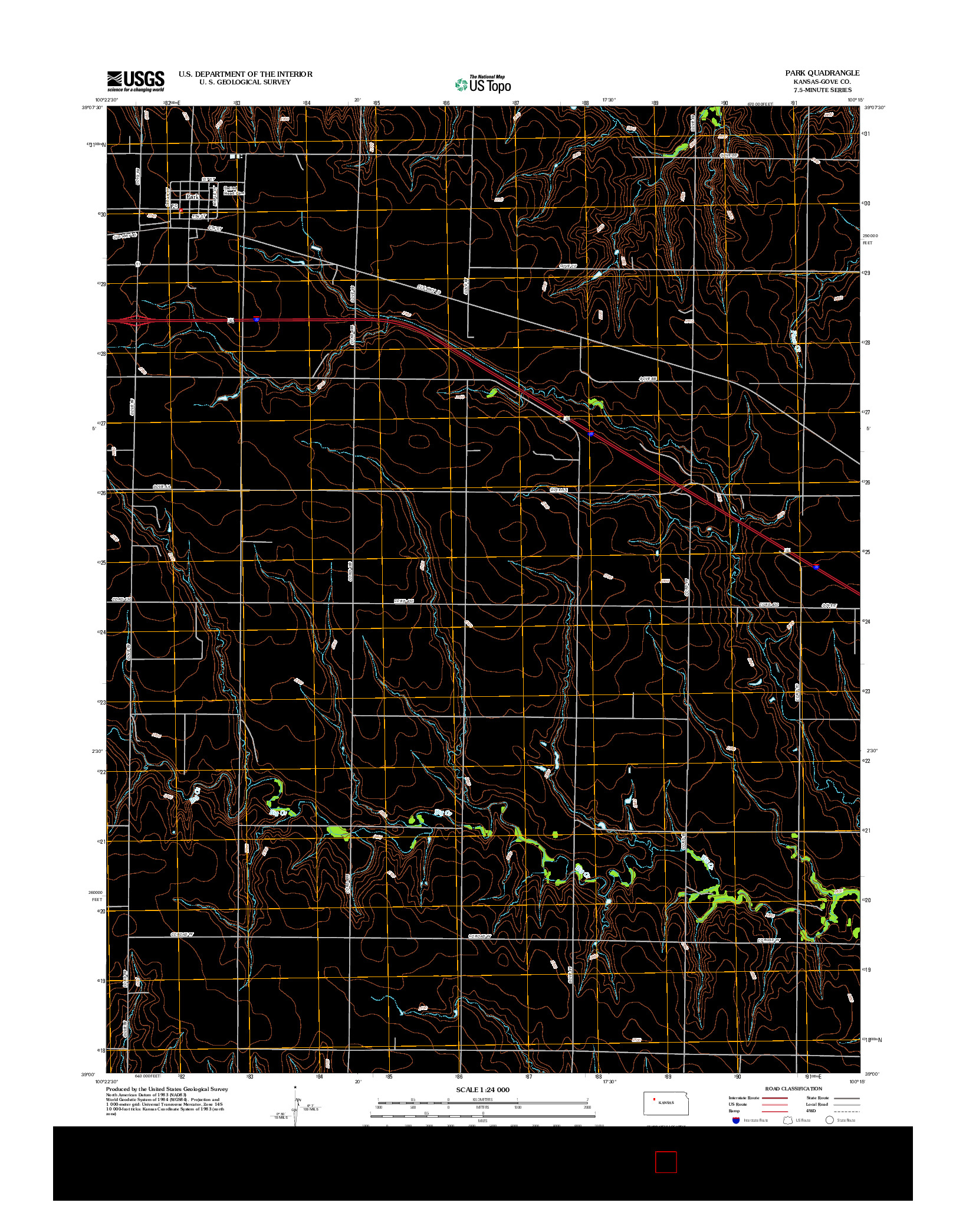 USGS US TOPO 7.5-MINUTE MAP FOR PARK, KS 2012