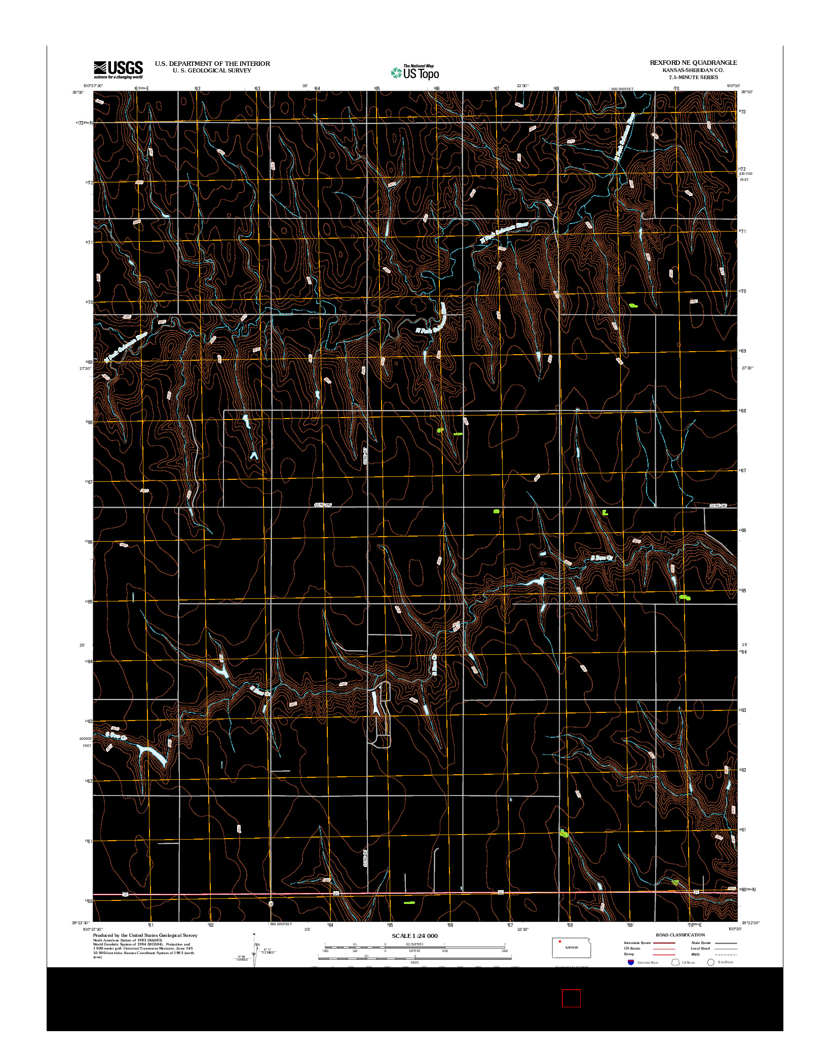 USGS US TOPO 7.5-MINUTE MAP FOR REXFORD NE, KS 2012