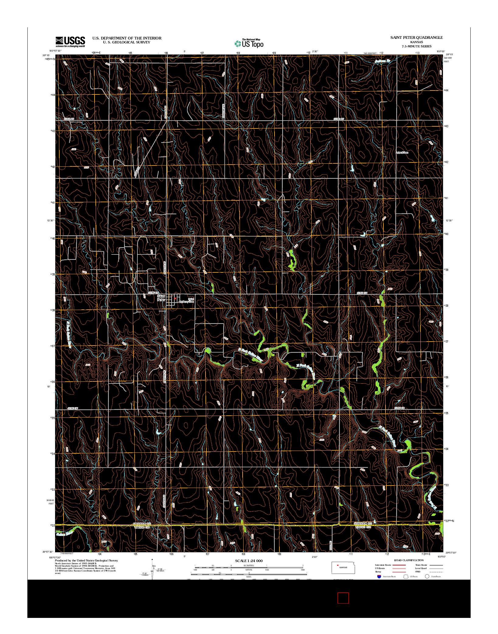 USGS US TOPO 7.5-MINUTE MAP FOR SAINT PETER, KS 2012