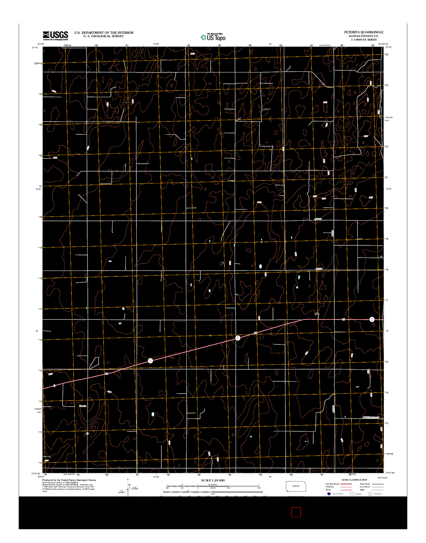 USGS US TOPO 7.5-MINUTE MAP FOR FETERITA, KS 2012