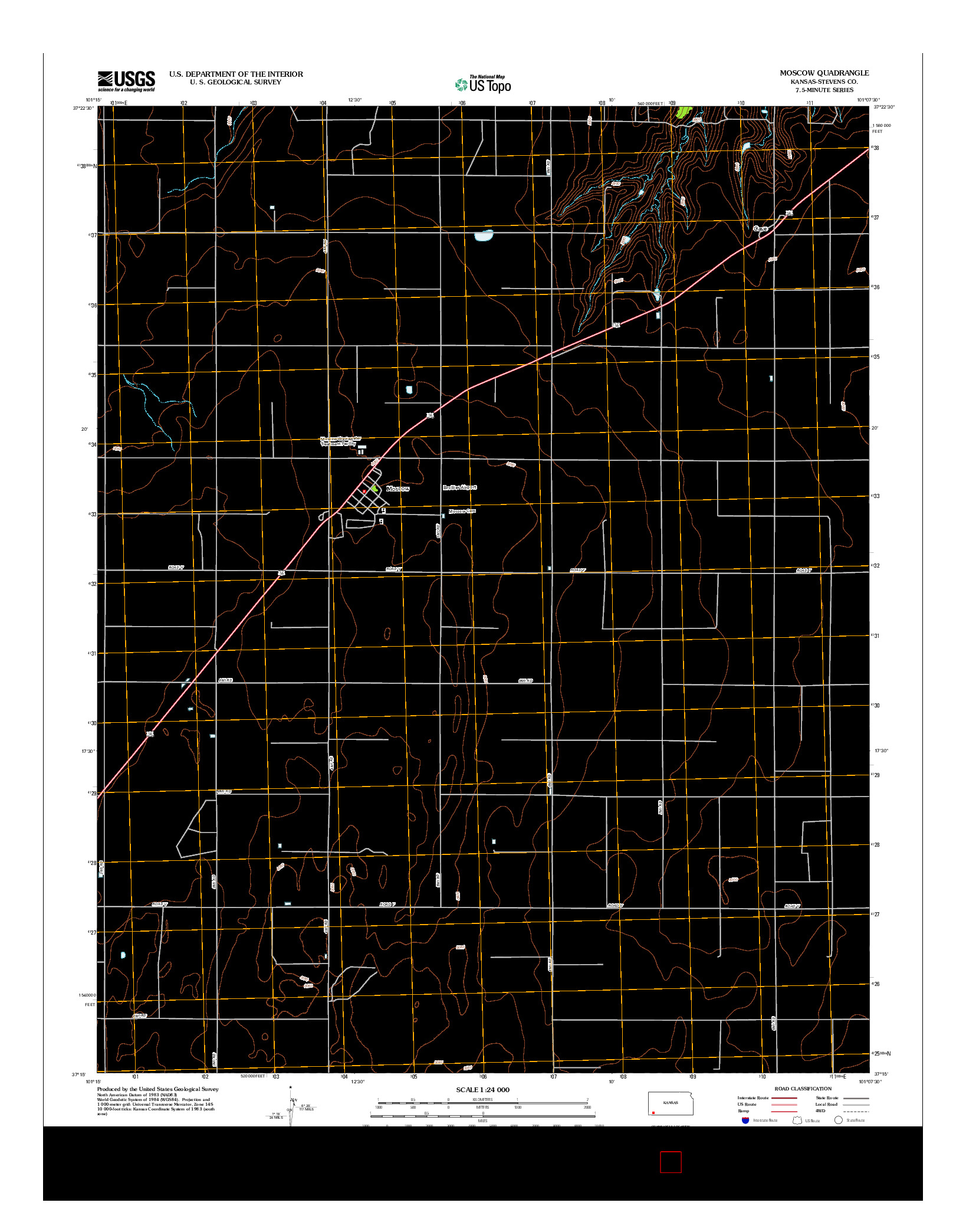 USGS US TOPO 7.5-MINUTE MAP FOR MOSCOW, KS 2012