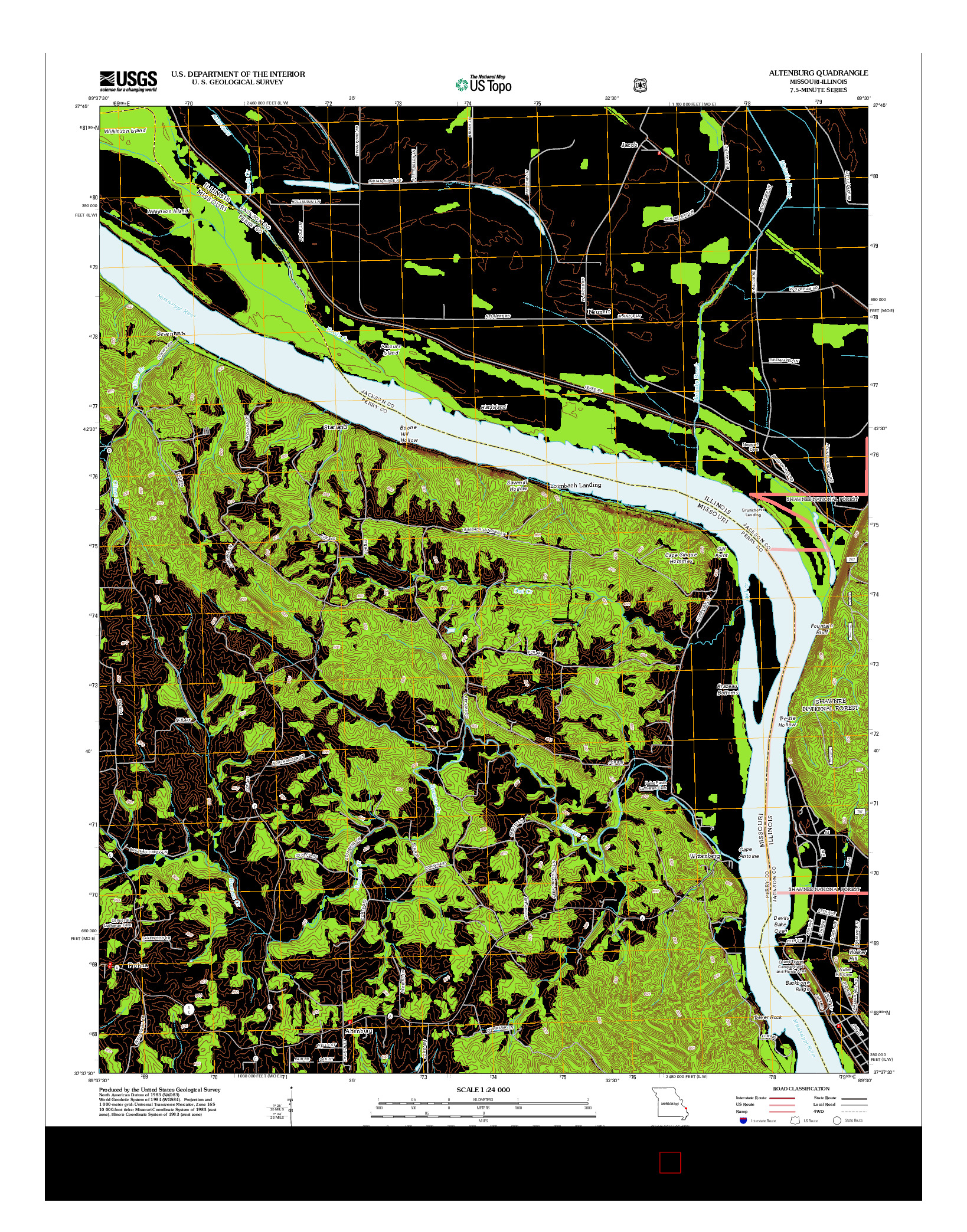 USGS US TOPO 7.5-MINUTE MAP FOR ALTENBURG, MO-IL 2012