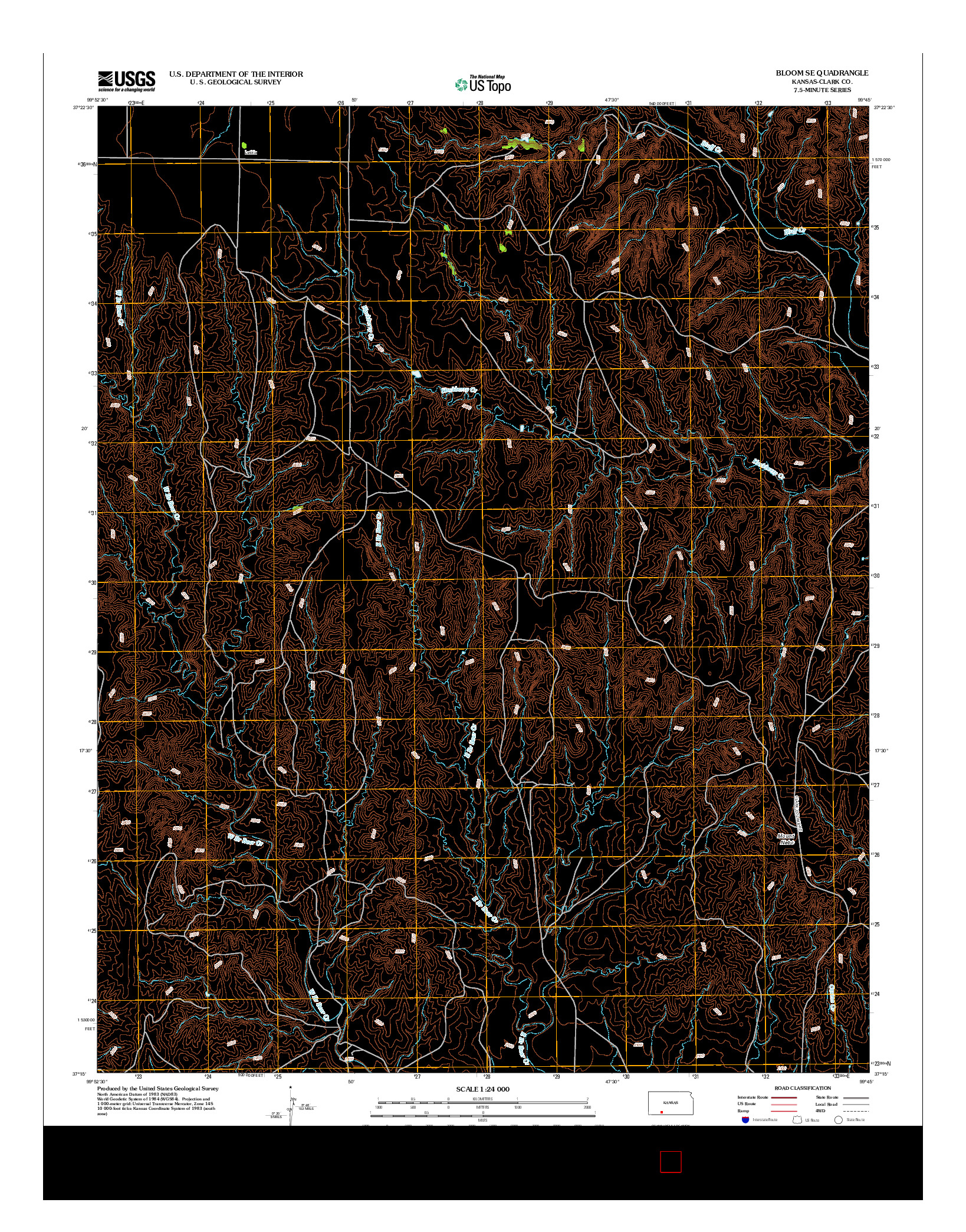 USGS US TOPO 7.5-MINUTE MAP FOR BLOOM SE, KS 2012