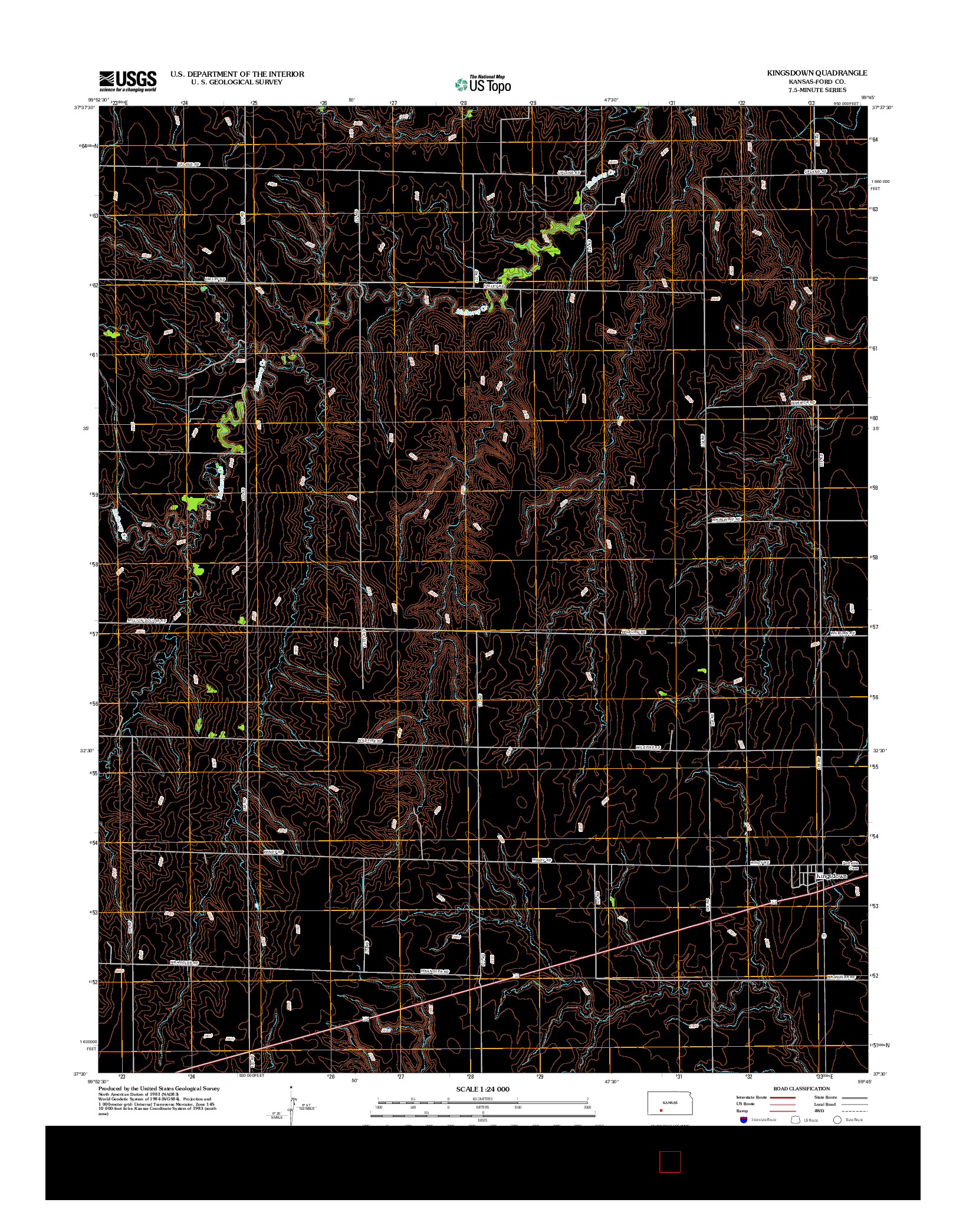 USGS US TOPO 7.5-MINUTE MAP FOR KINGSDOWN, KS 2012