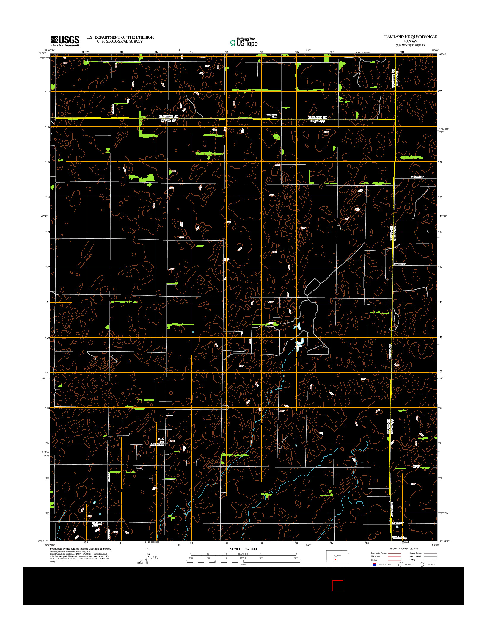 USGS US TOPO 7.5-MINUTE MAP FOR HAVILAND NE, KS 2012