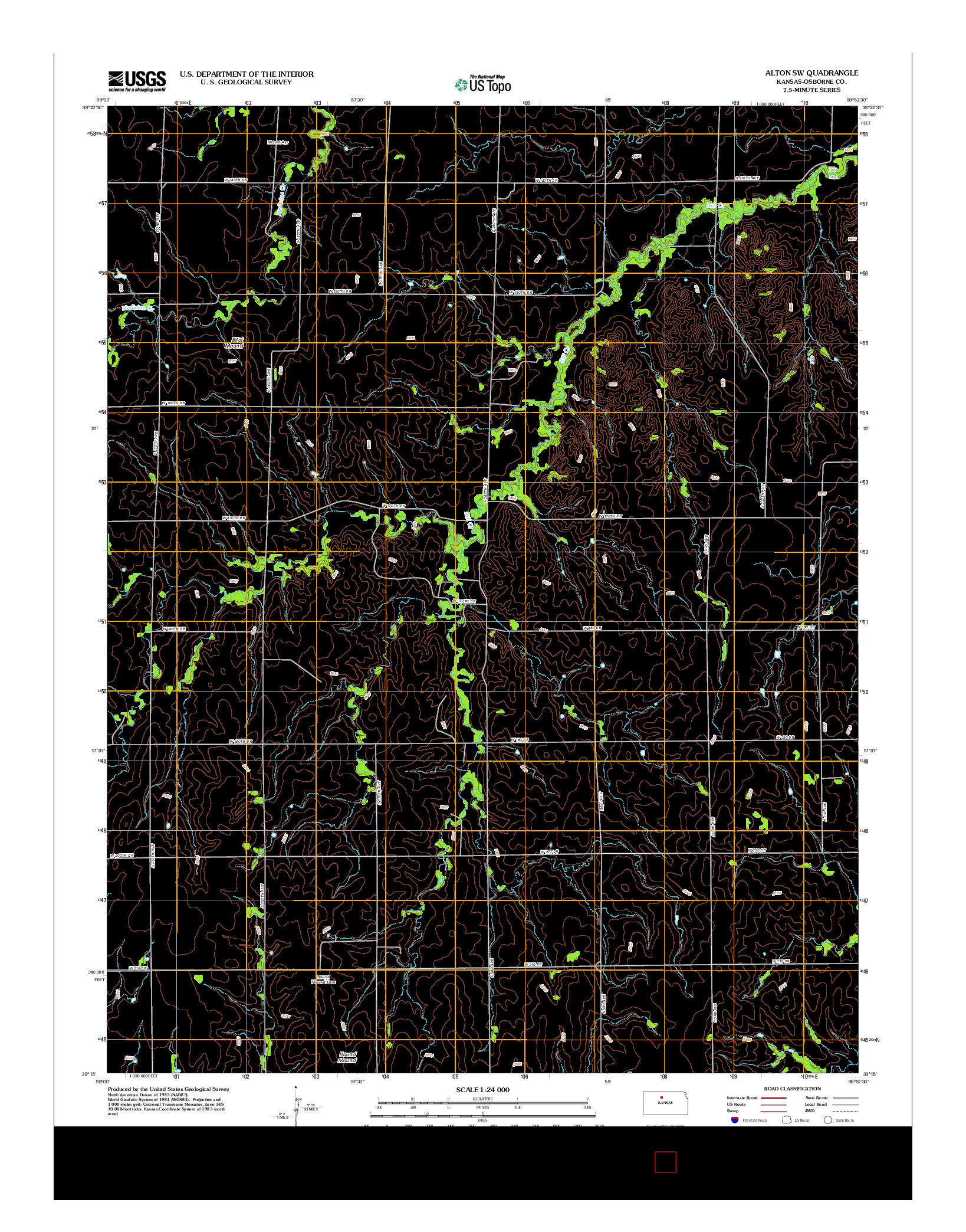 USGS US TOPO 7.5-MINUTE MAP FOR ALTON SW, KS 2012