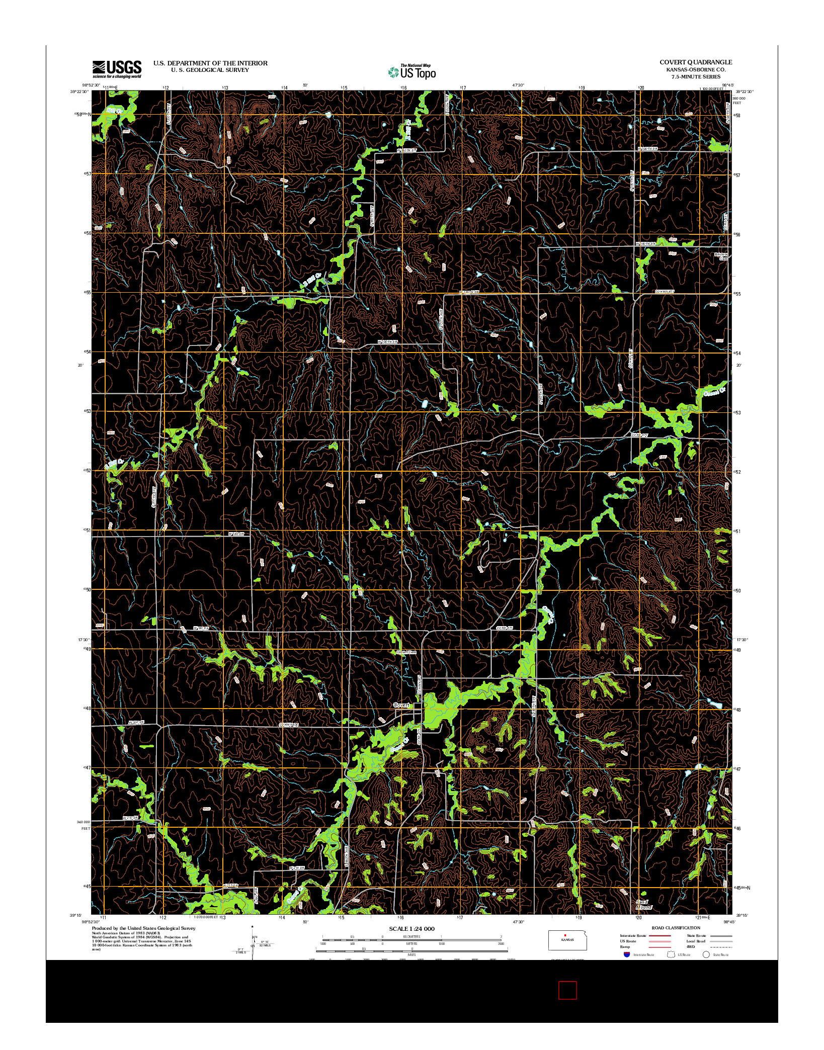 USGS US TOPO 7.5-MINUTE MAP FOR COVERT, KS 2012