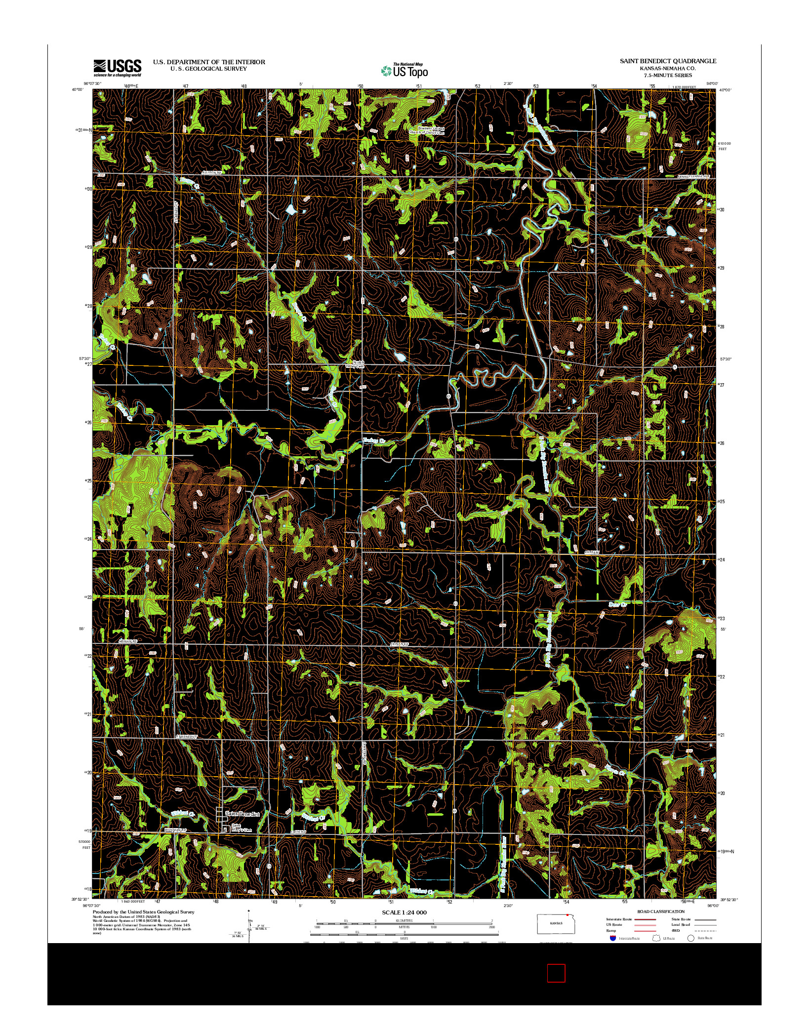 USGS US TOPO 7.5-MINUTE MAP FOR SAINT BENEDICT, KS 2012