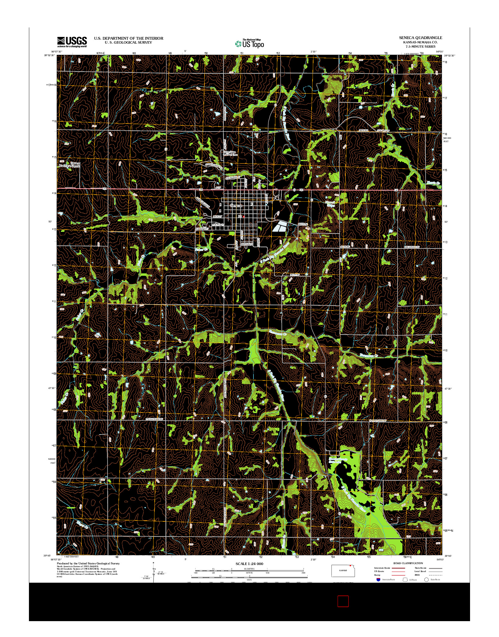 USGS US TOPO 7.5-MINUTE MAP FOR SENECA, KS 2012