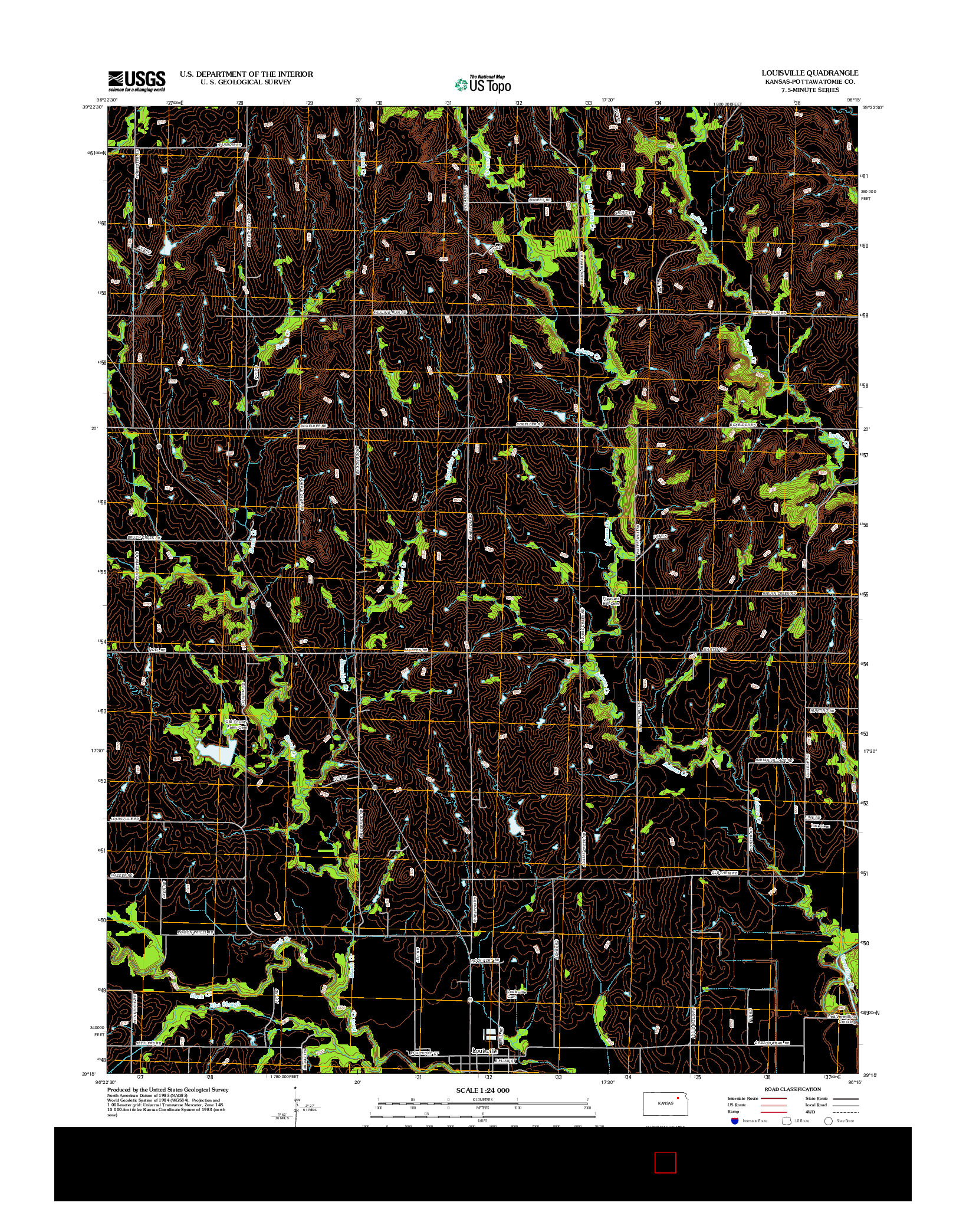 USGS US TOPO 7.5-MINUTE MAP FOR LOUISVILLE, KS 2012