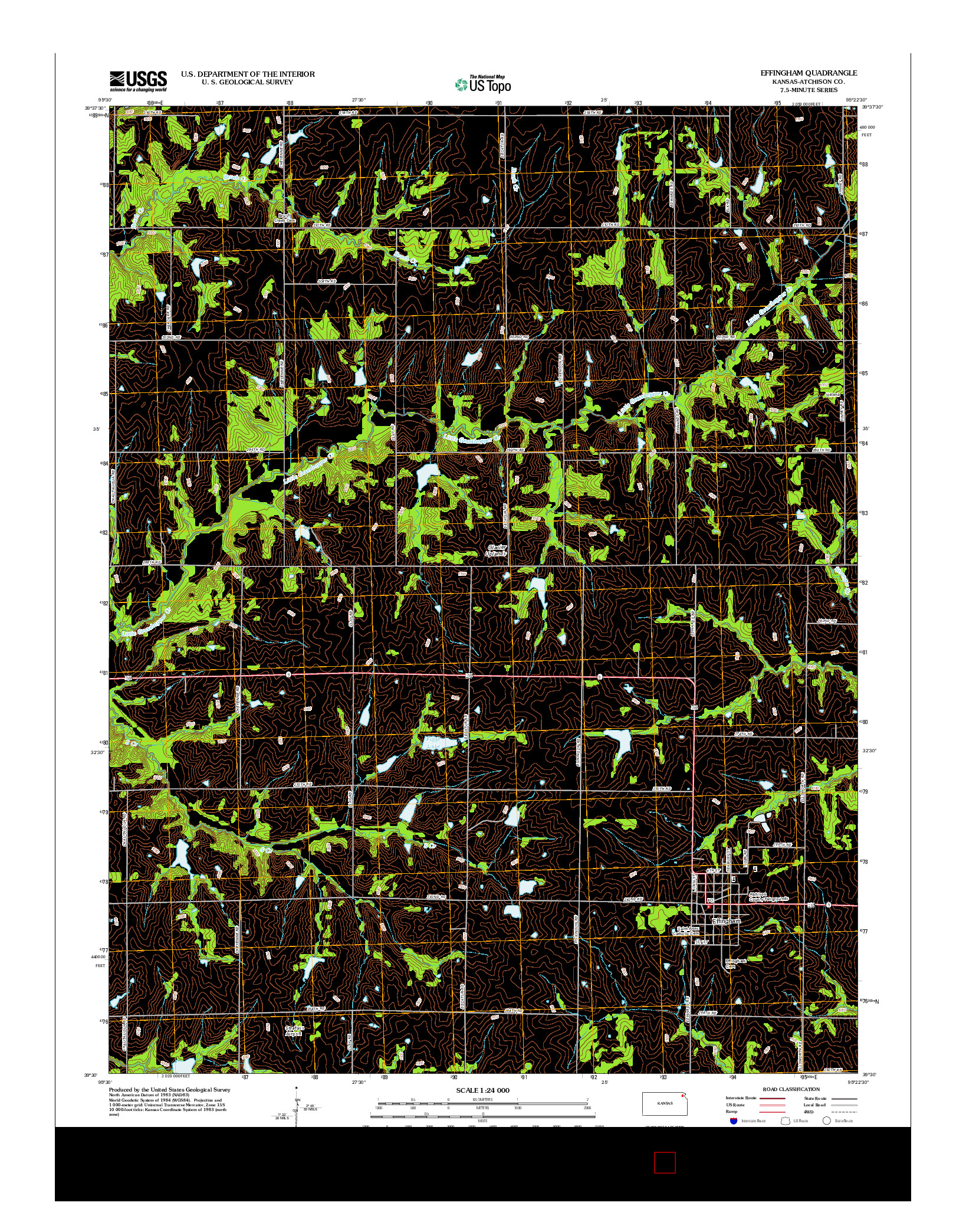 USGS US TOPO 7.5-MINUTE MAP FOR EFFINGHAM, KS 2012