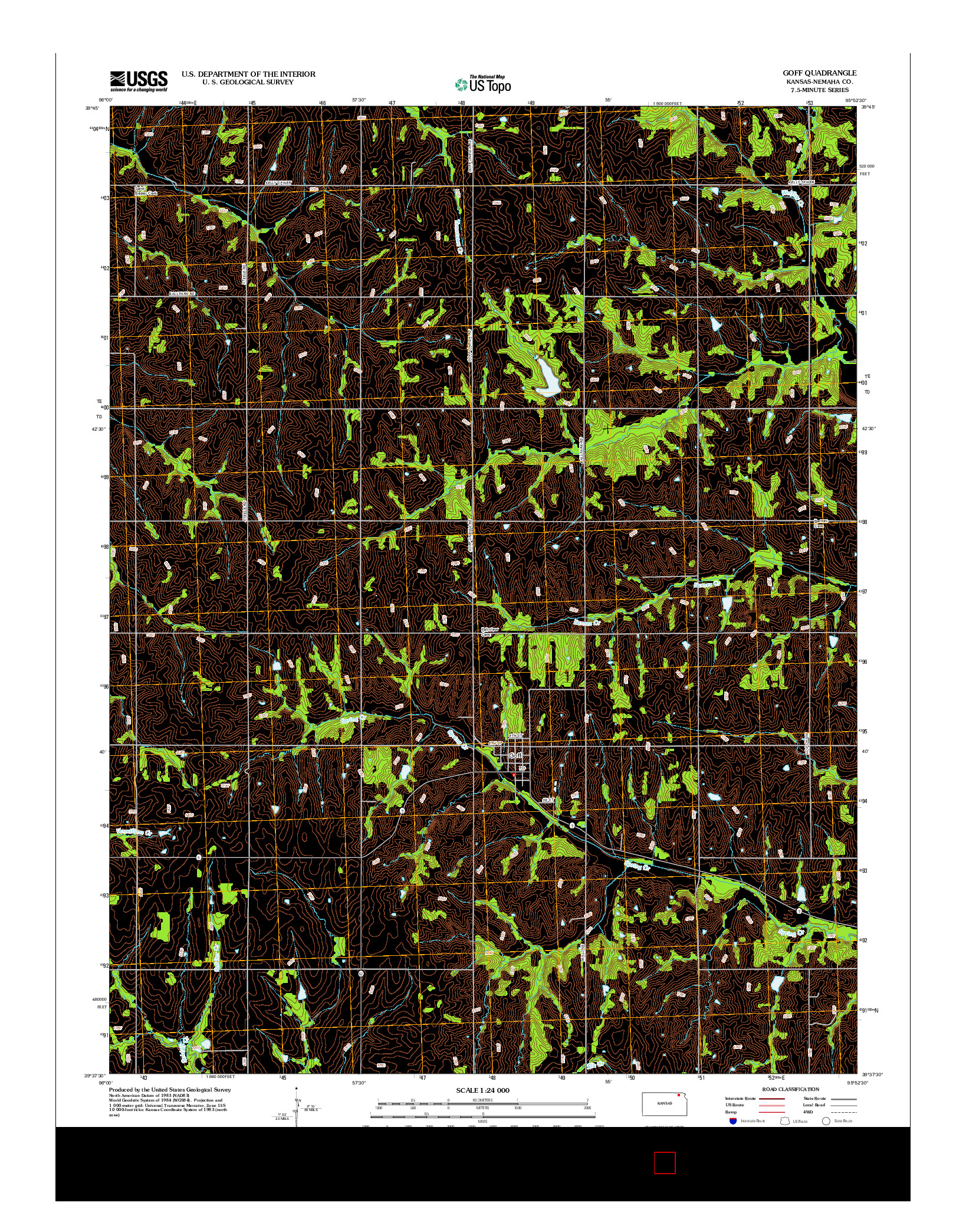 USGS US TOPO 7.5-MINUTE MAP FOR GOFF, KS 2012