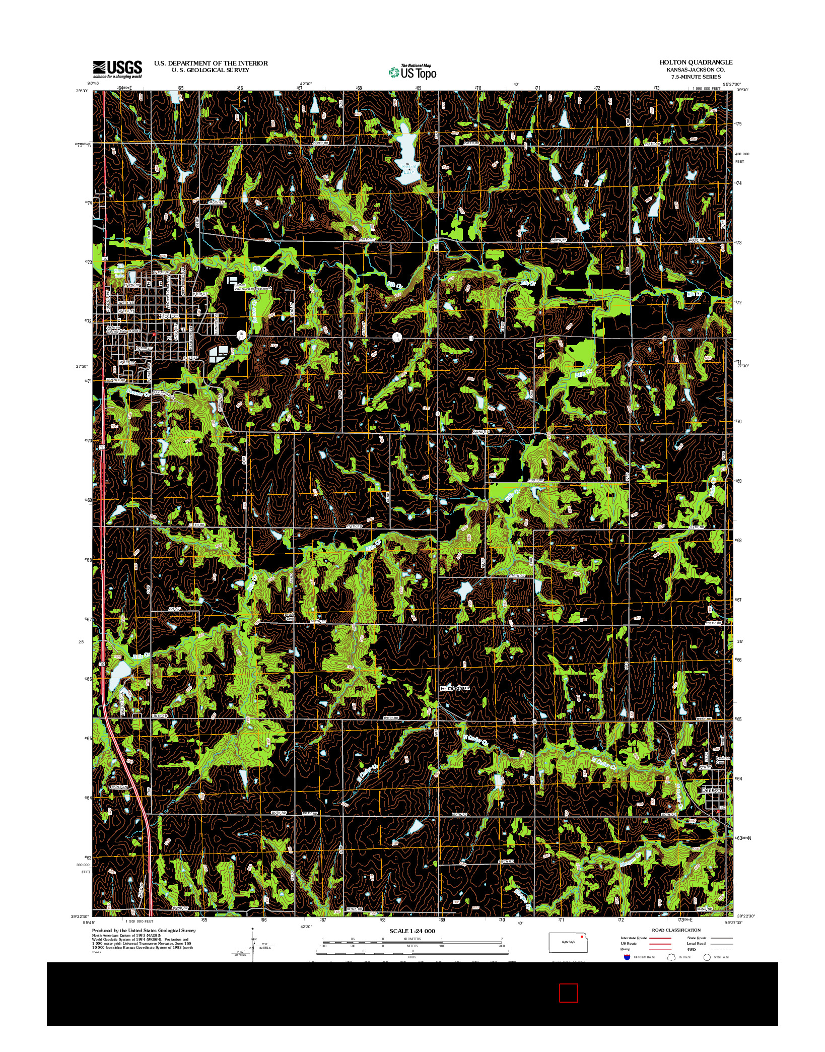 USGS US TOPO 7.5-MINUTE MAP FOR HOLTON, KS 2012