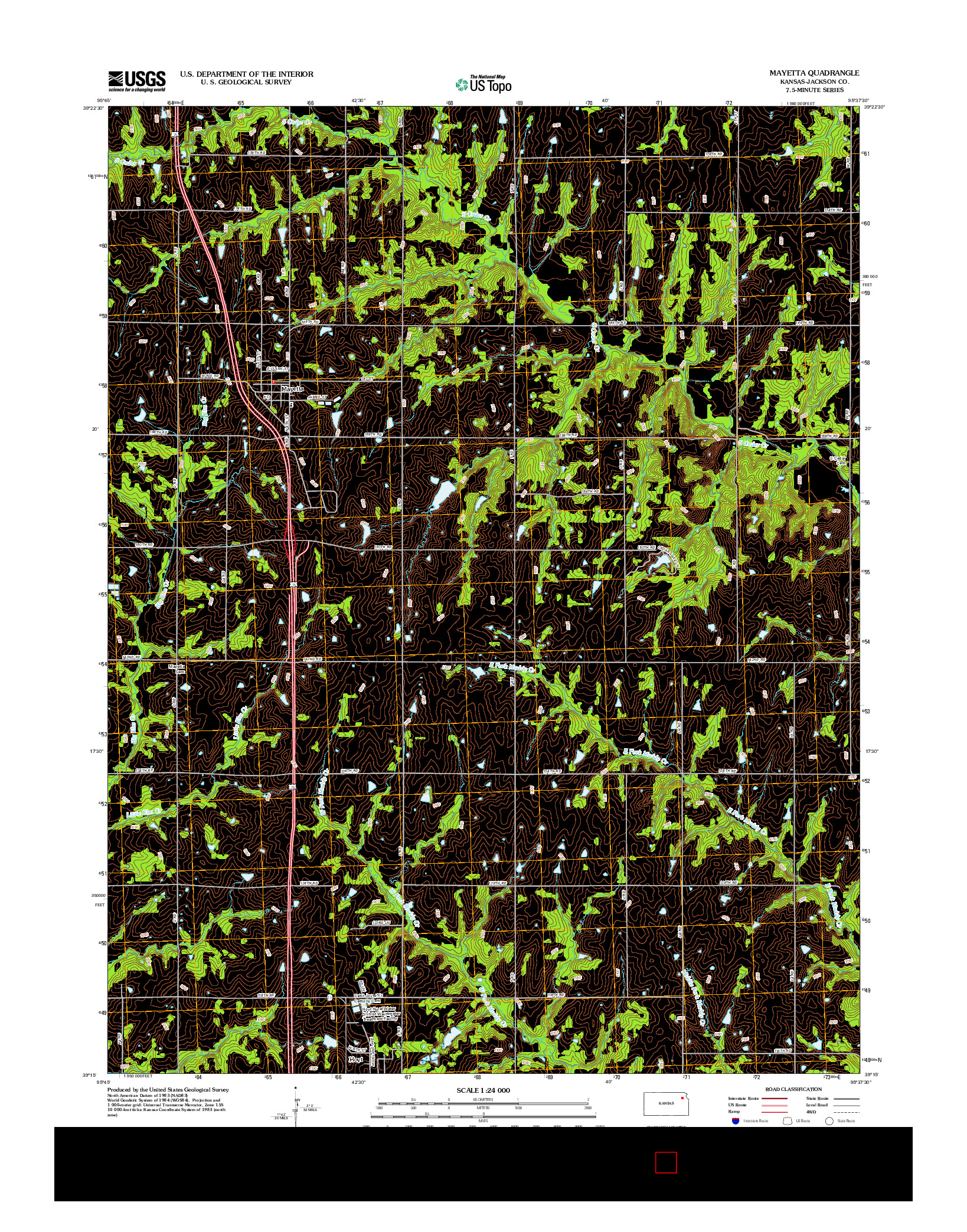 USGS US TOPO 7.5-MINUTE MAP FOR MAYETTA, KS 2012