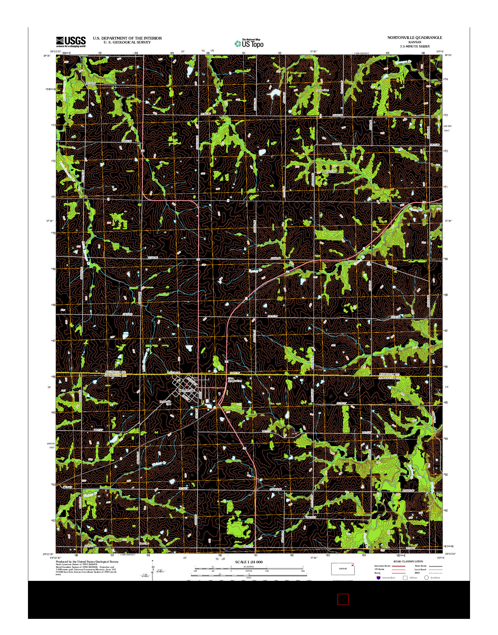 USGS US TOPO 7.5-MINUTE MAP FOR NORTONVILLE, KS 2012
