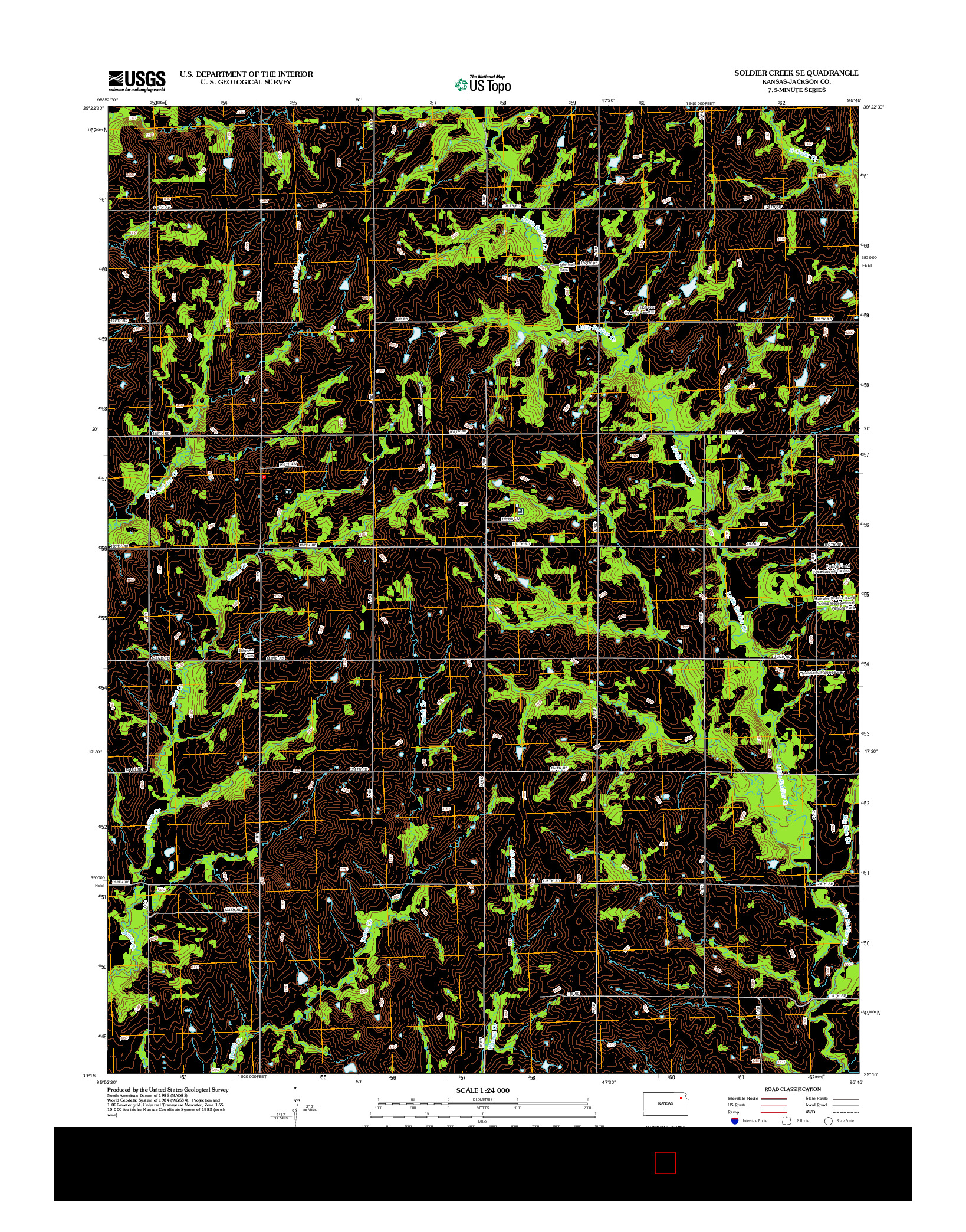 USGS US TOPO 7.5-MINUTE MAP FOR SOLDIER CREEK SE, KS 2012