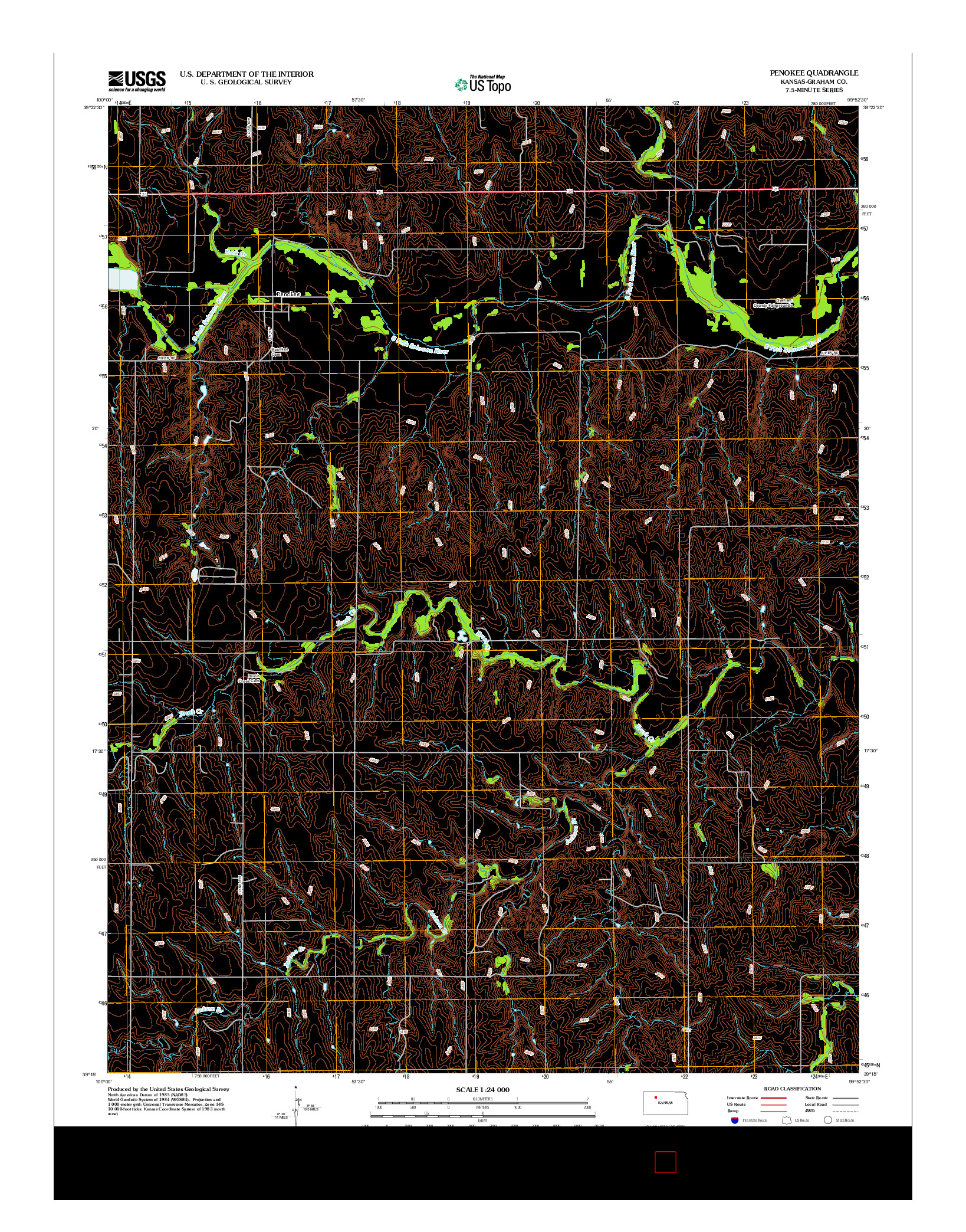 USGS US TOPO 7.5-MINUTE MAP FOR PENOKEE, KS 2012