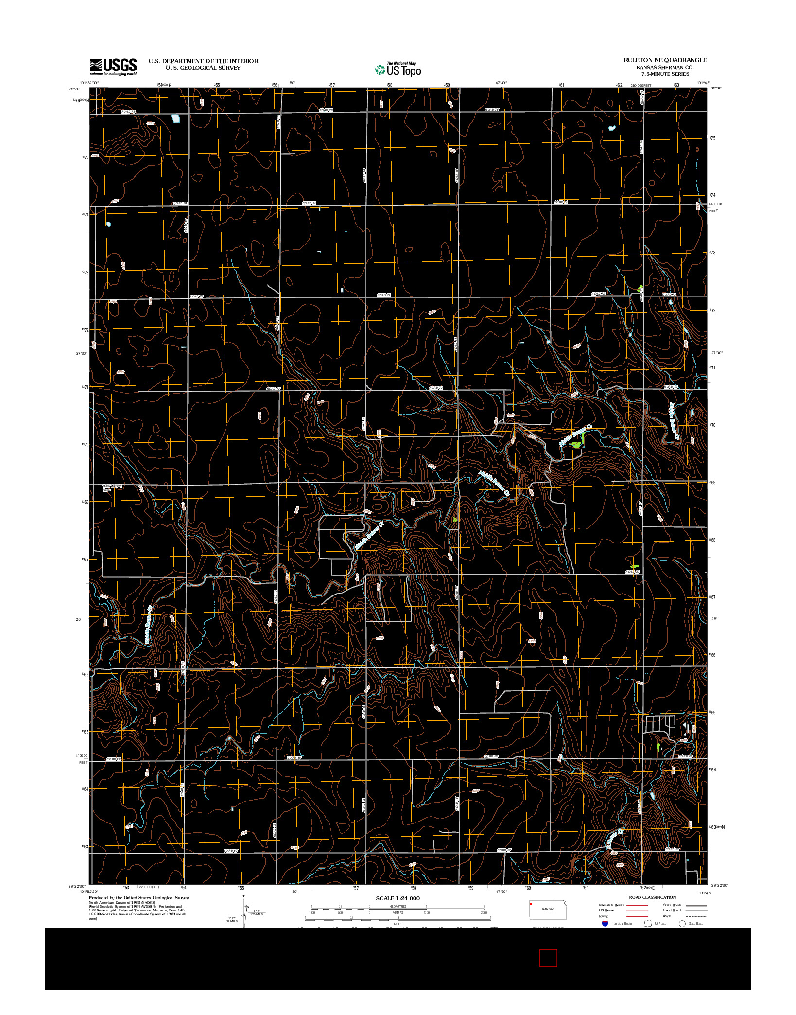 USGS US TOPO 7.5-MINUTE MAP FOR RULETON NE, KS 2012