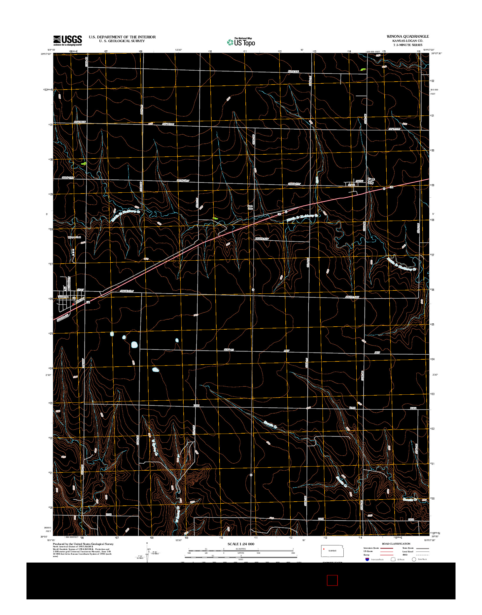 USGS US TOPO 7.5-MINUTE MAP FOR WINONA, KS 2012