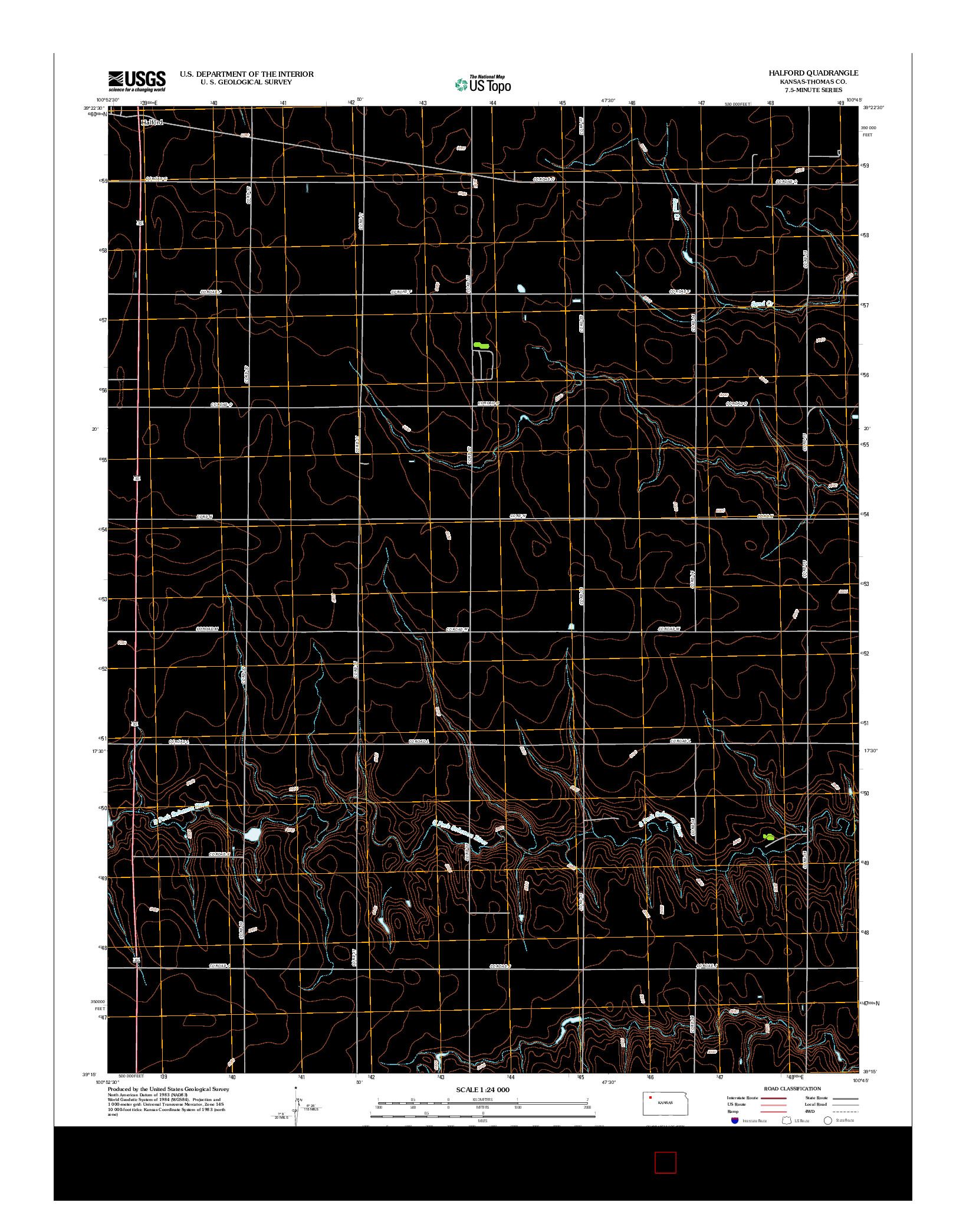 USGS US TOPO 7.5-MINUTE MAP FOR HALFORD, KS 2012