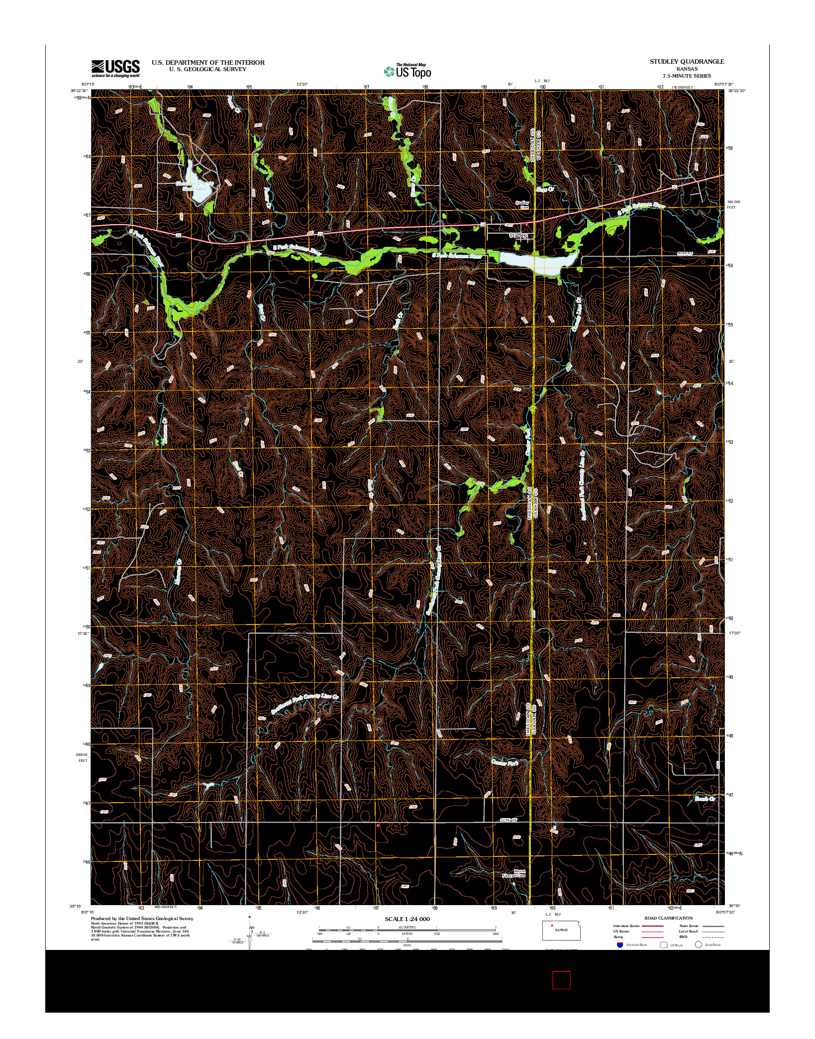 USGS US TOPO 7.5-MINUTE MAP FOR STUDLEY, KS 2012