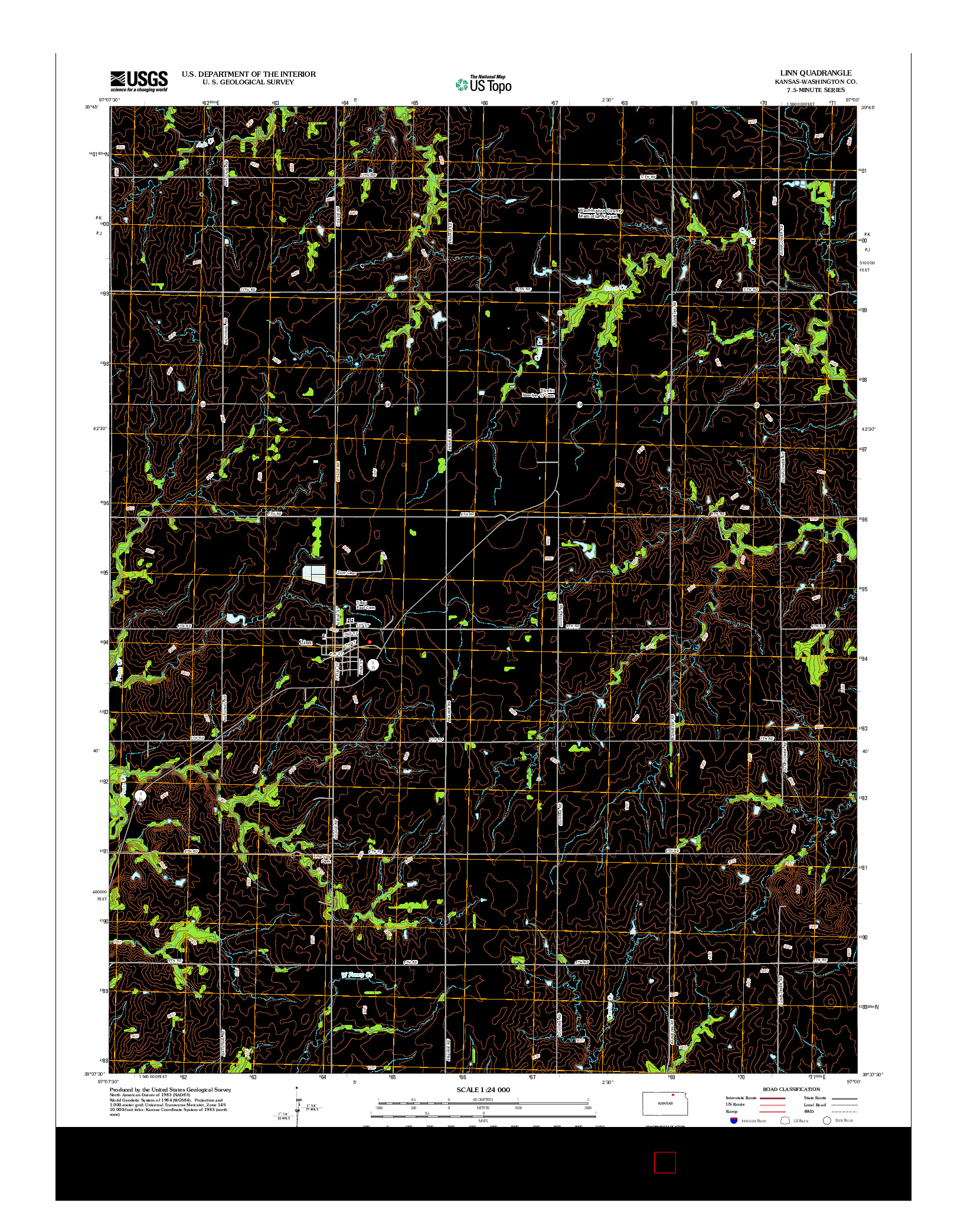 USGS US TOPO 7.5-MINUTE MAP FOR LINN, KS 2012