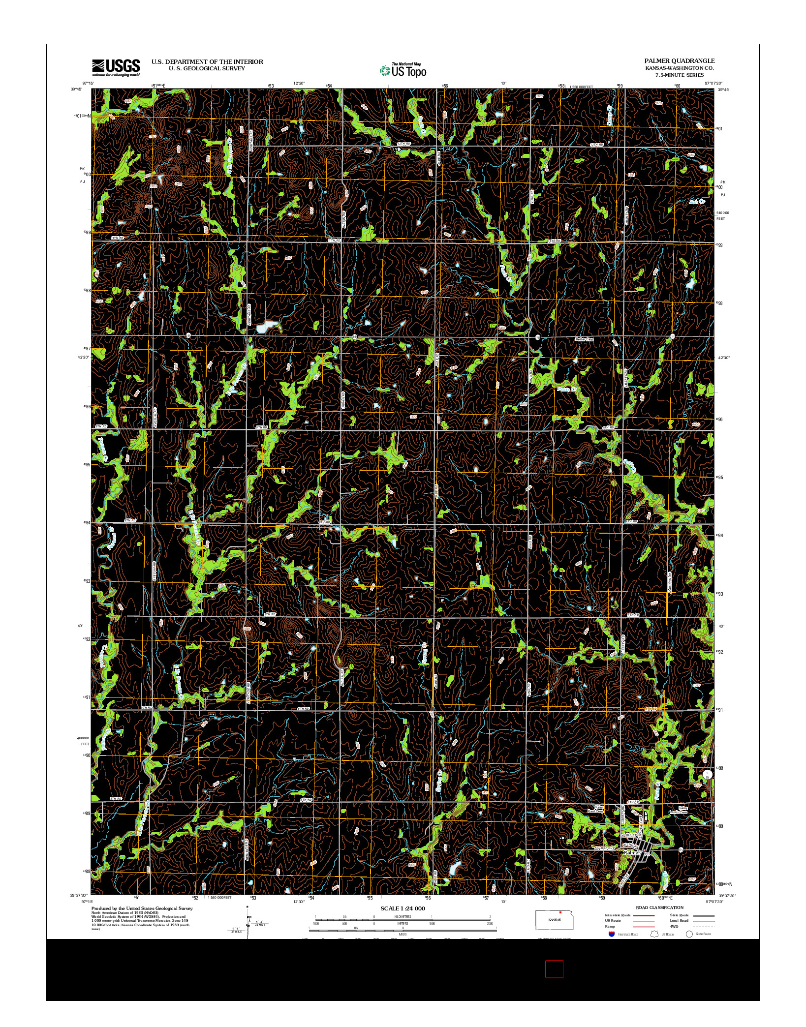 USGS US TOPO 7.5-MINUTE MAP FOR PALMER, KS 2012