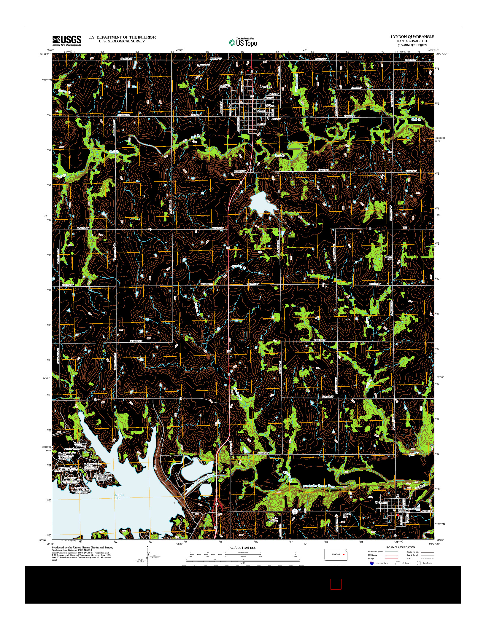 USGS US TOPO 7.5-MINUTE MAP FOR LYNDON, KS 2012