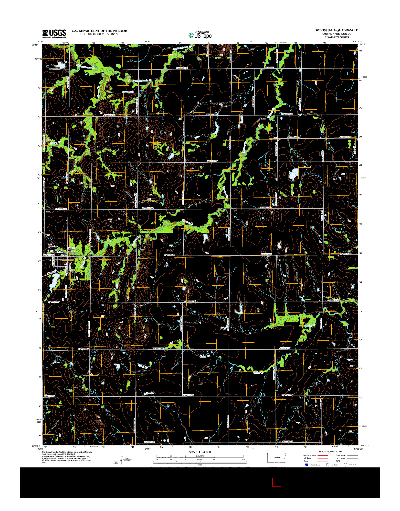 USGS US TOPO 7.5-MINUTE MAP FOR WESTPHALIA, KS 2012