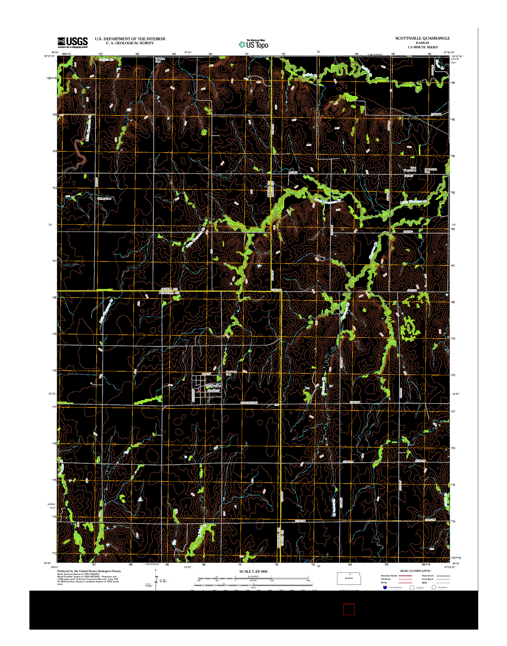 USGS US TOPO 7.5-MINUTE MAP FOR SCOTTSVILLE, KS 2012