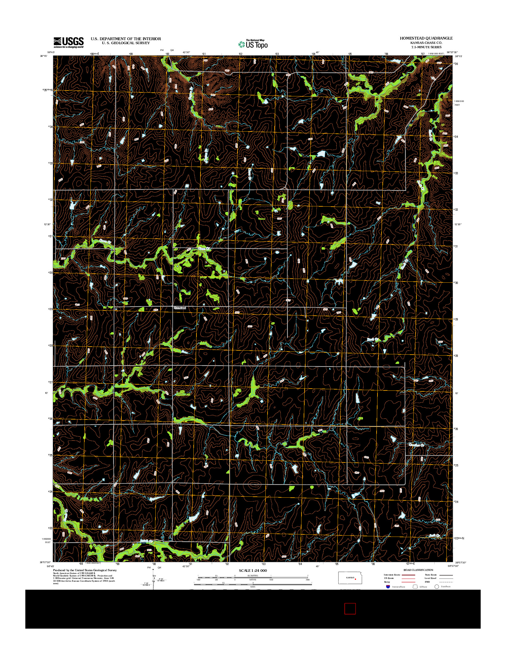 USGS US TOPO 7.5-MINUTE MAP FOR HOMESTEAD, KS 2012