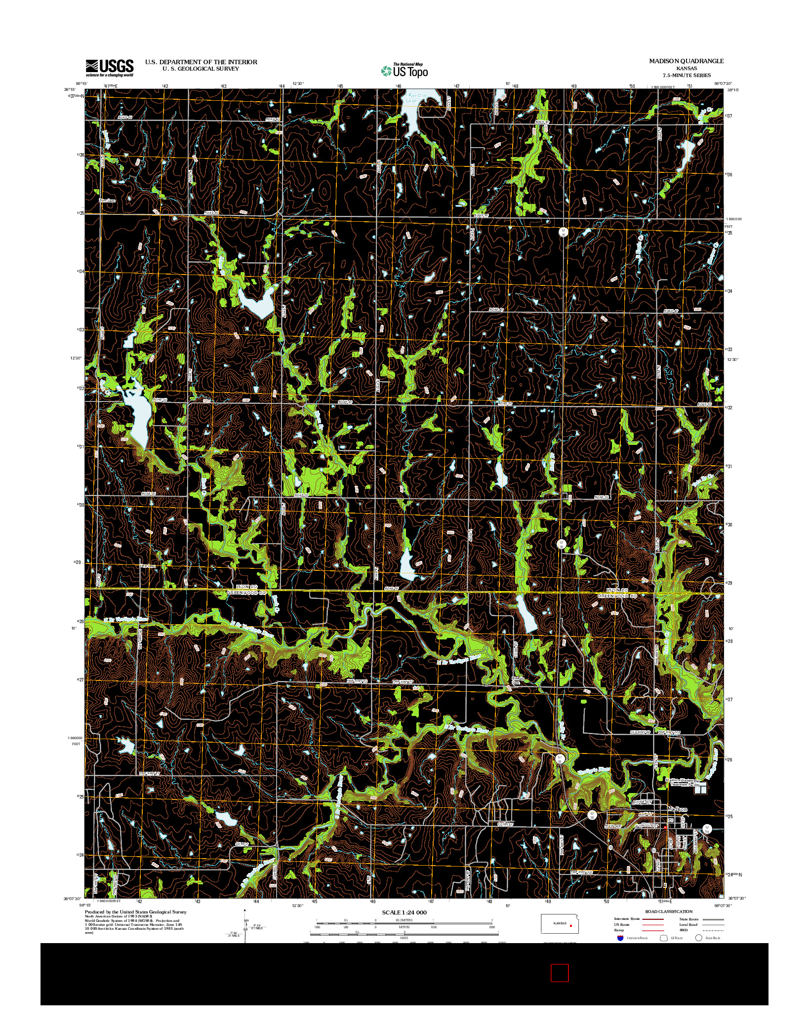 USGS US TOPO 7.5-MINUTE MAP FOR MADISON, KS 2012