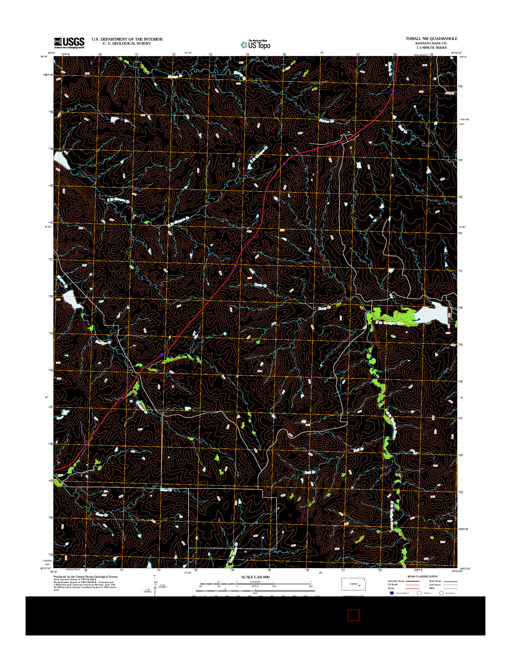 USGS US TOPO 7.5-MINUTE MAP FOR THRALL NW, KS 2012