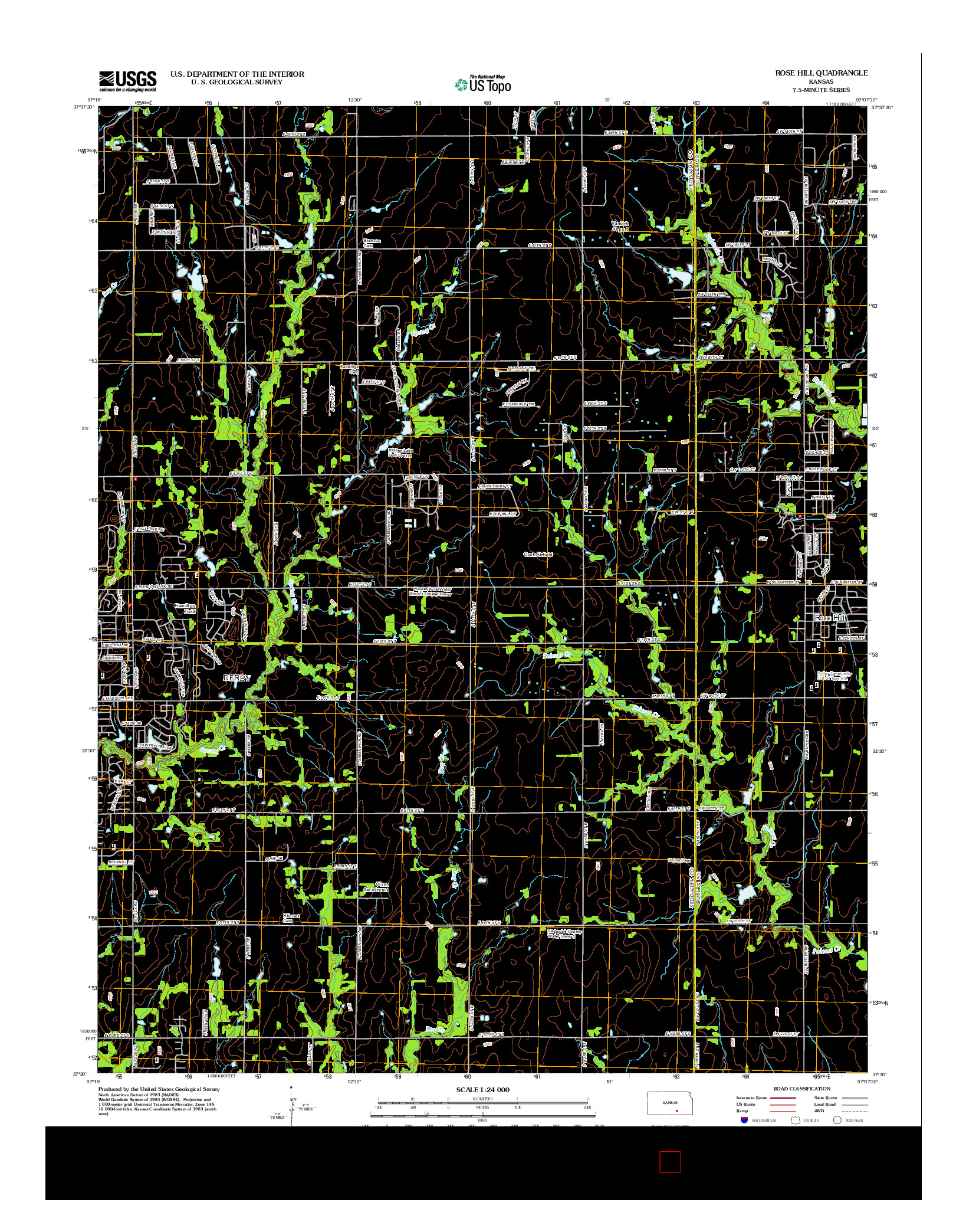 USGS US TOPO 7.5-MINUTE MAP FOR ROSE HILL, KS 2012