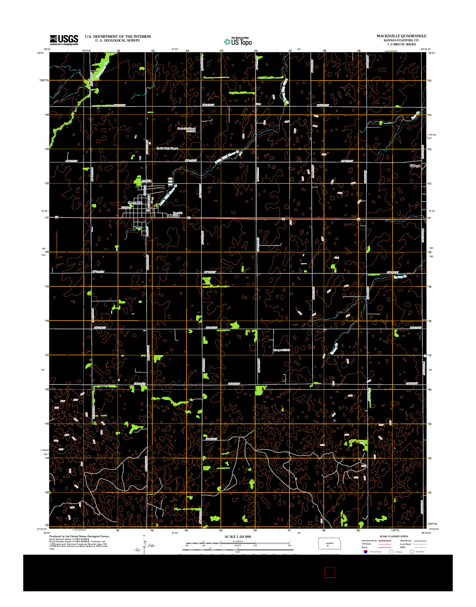 USGS US TOPO 7.5-MINUTE MAP FOR MACKSVILLE, KS 2012