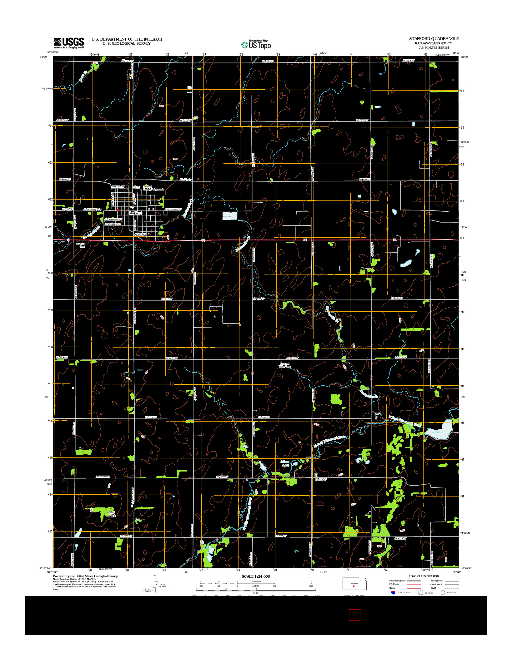 USGS US TOPO 7.5-MINUTE MAP FOR STAFFORD, KS 2012