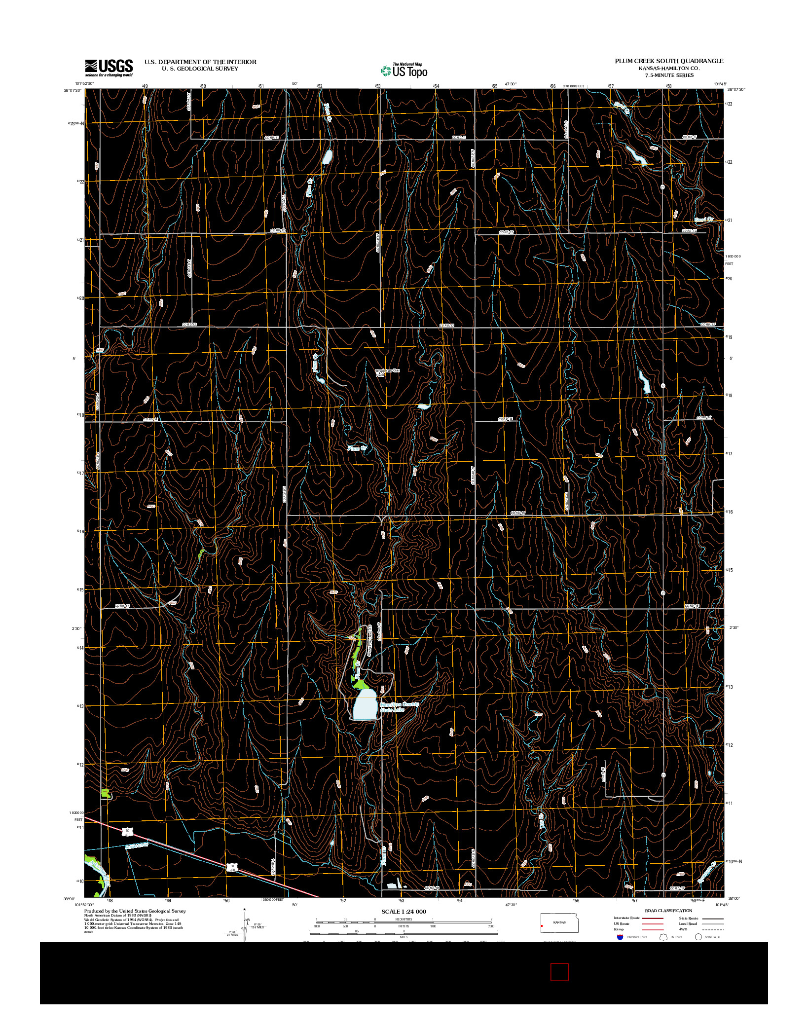 USGS US TOPO 7.5-MINUTE MAP FOR PLUM CREEK SOUTH, KS 2012