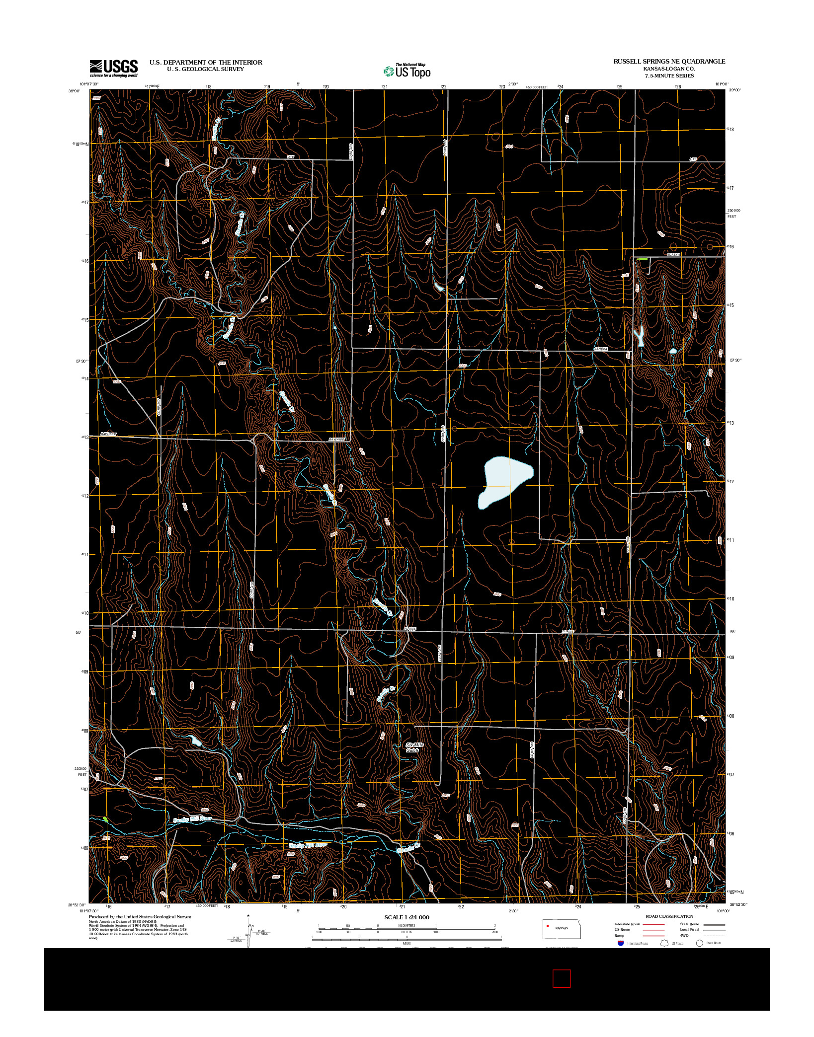 USGS US TOPO 7.5-MINUTE MAP FOR RUSSELL SPRINGS NE, KS 2012