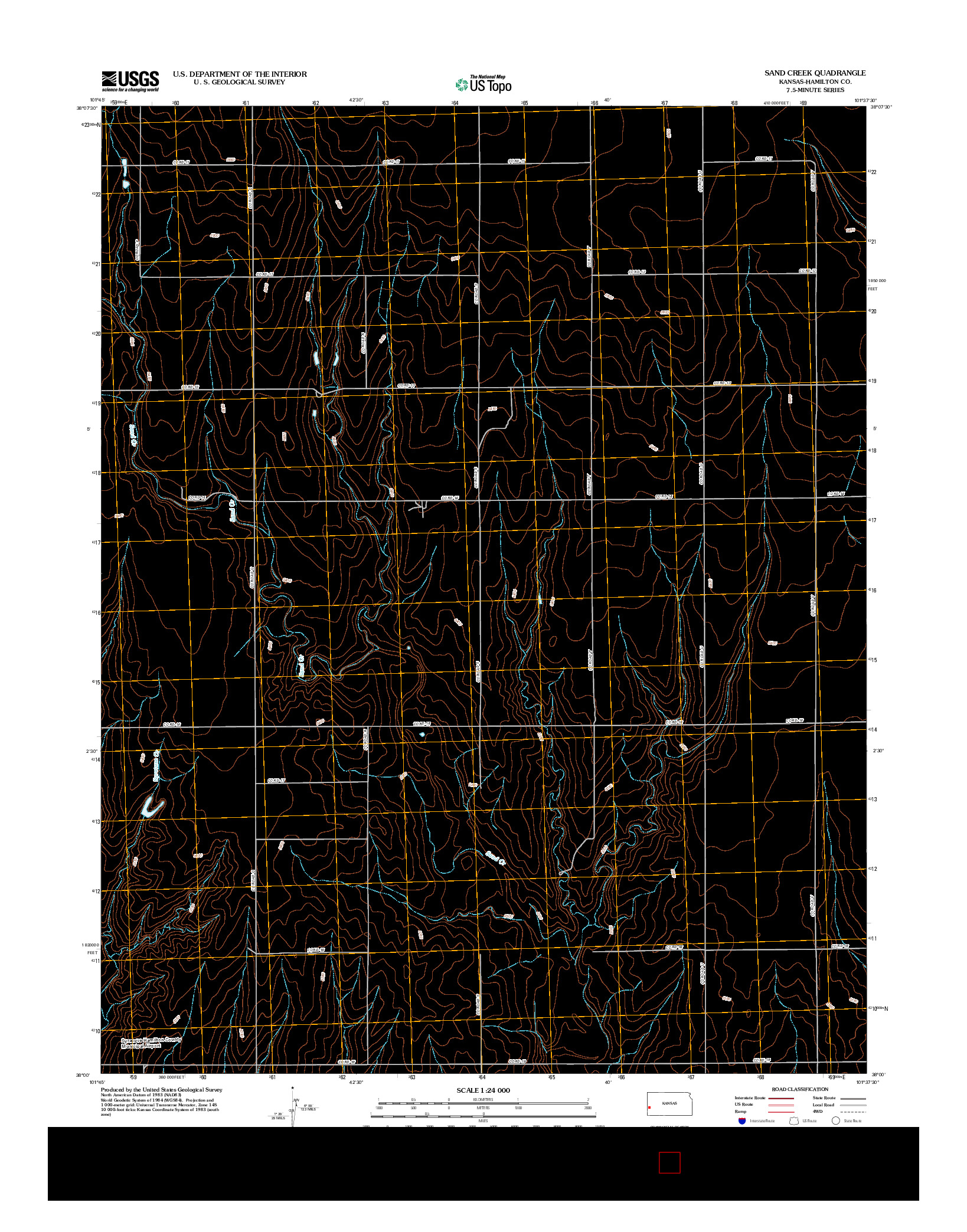 USGS US TOPO 7.5-MINUTE MAP FOR SAND CREEK, KS 2012